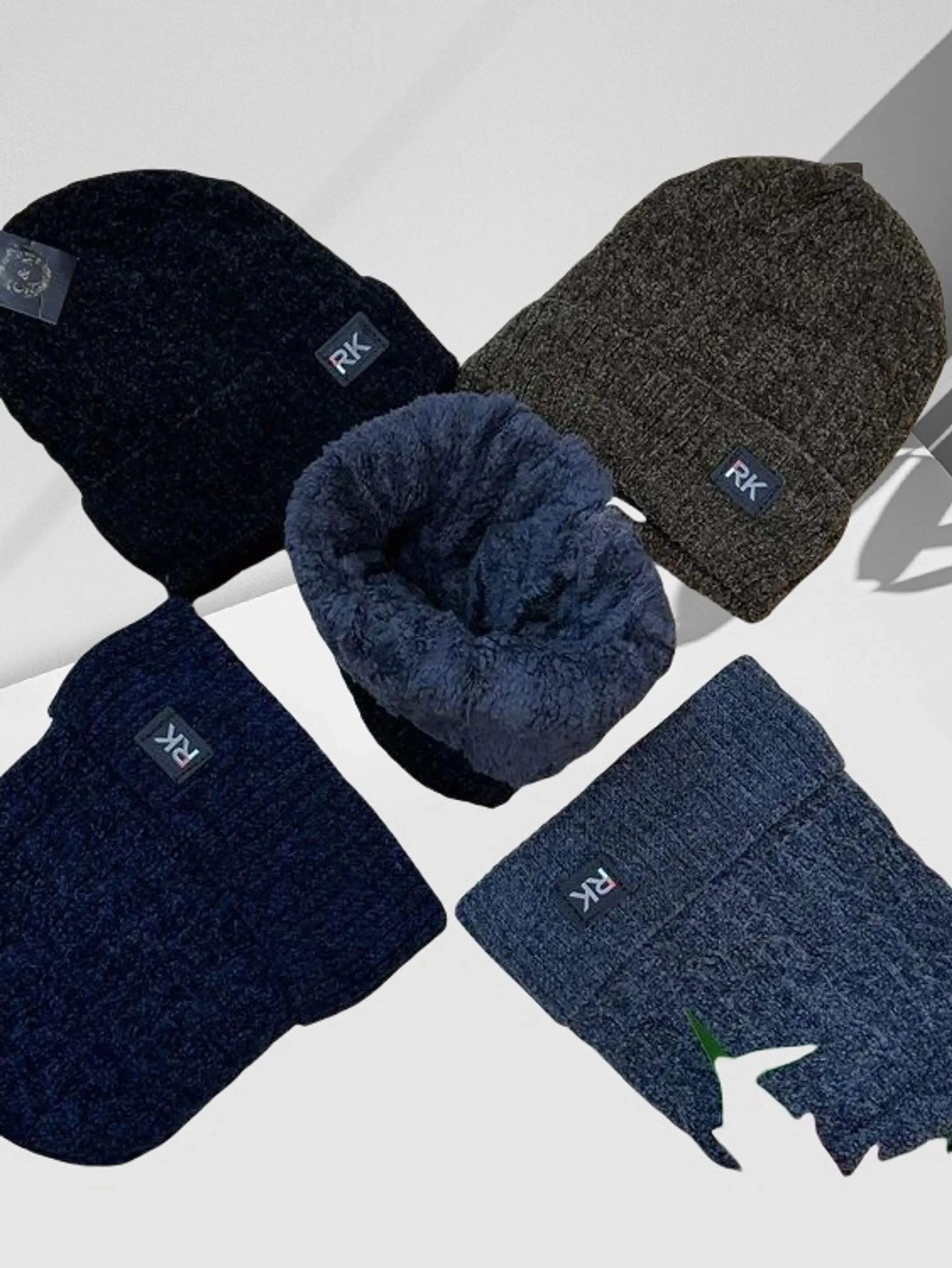 KIT12 Gorro de lã unissex para inverno adulto