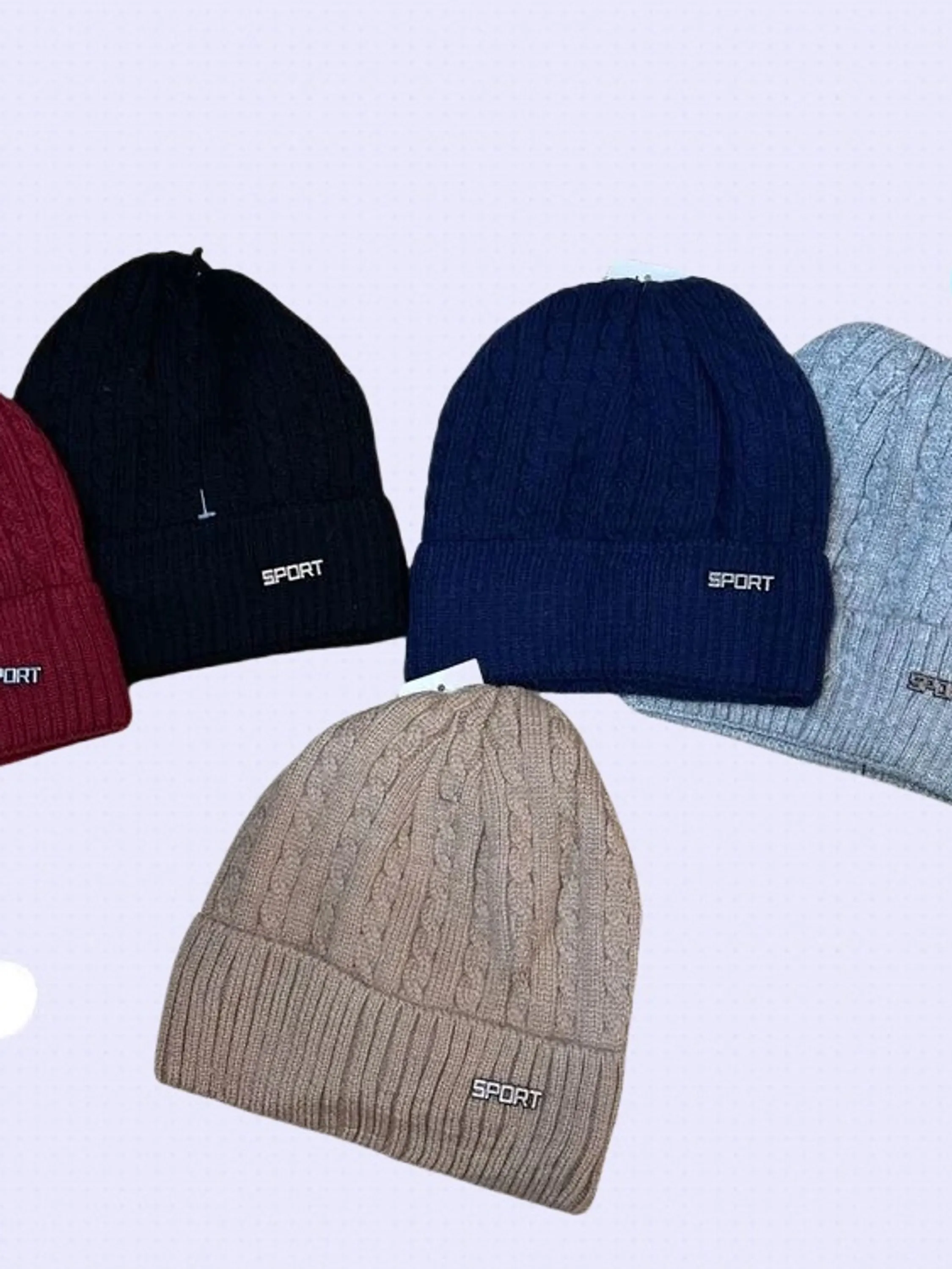 KIT 12 Gorro de lã de inverno adulto