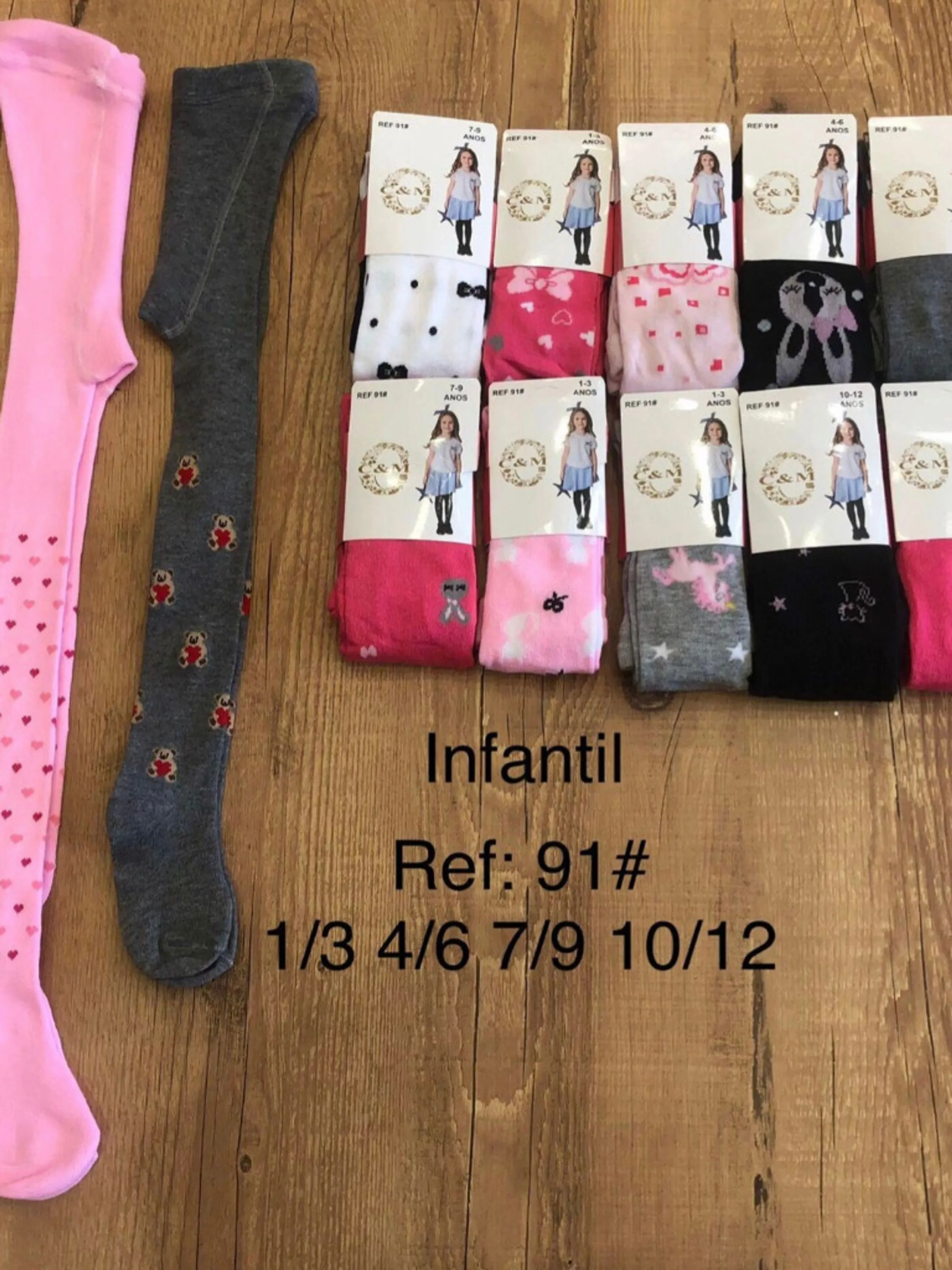 KIT 12Meias de inverno para meninas