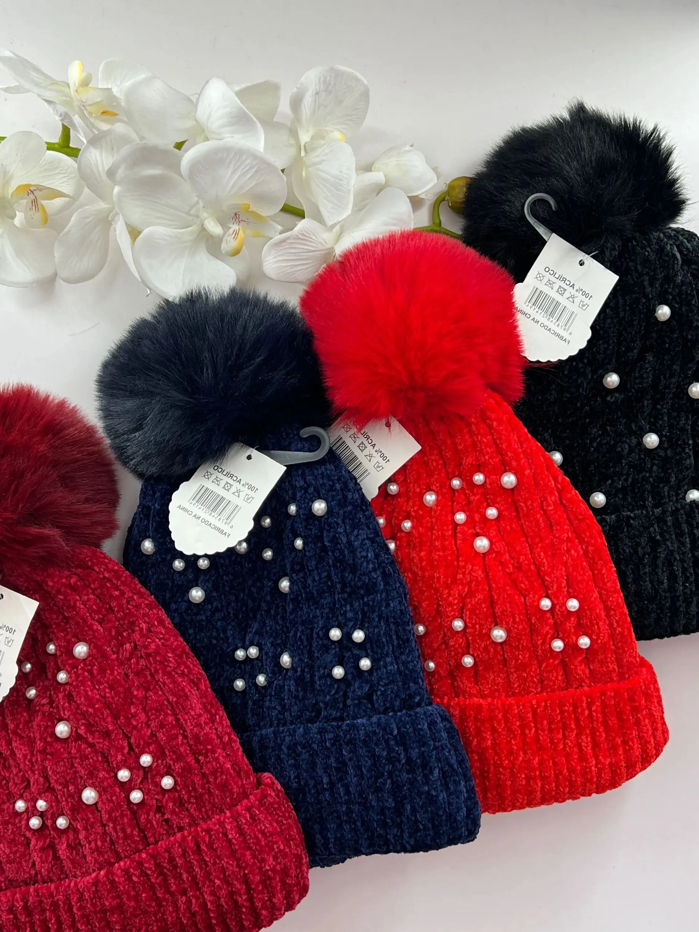 KIT 12 Gorro feminino adulto com forro de lã