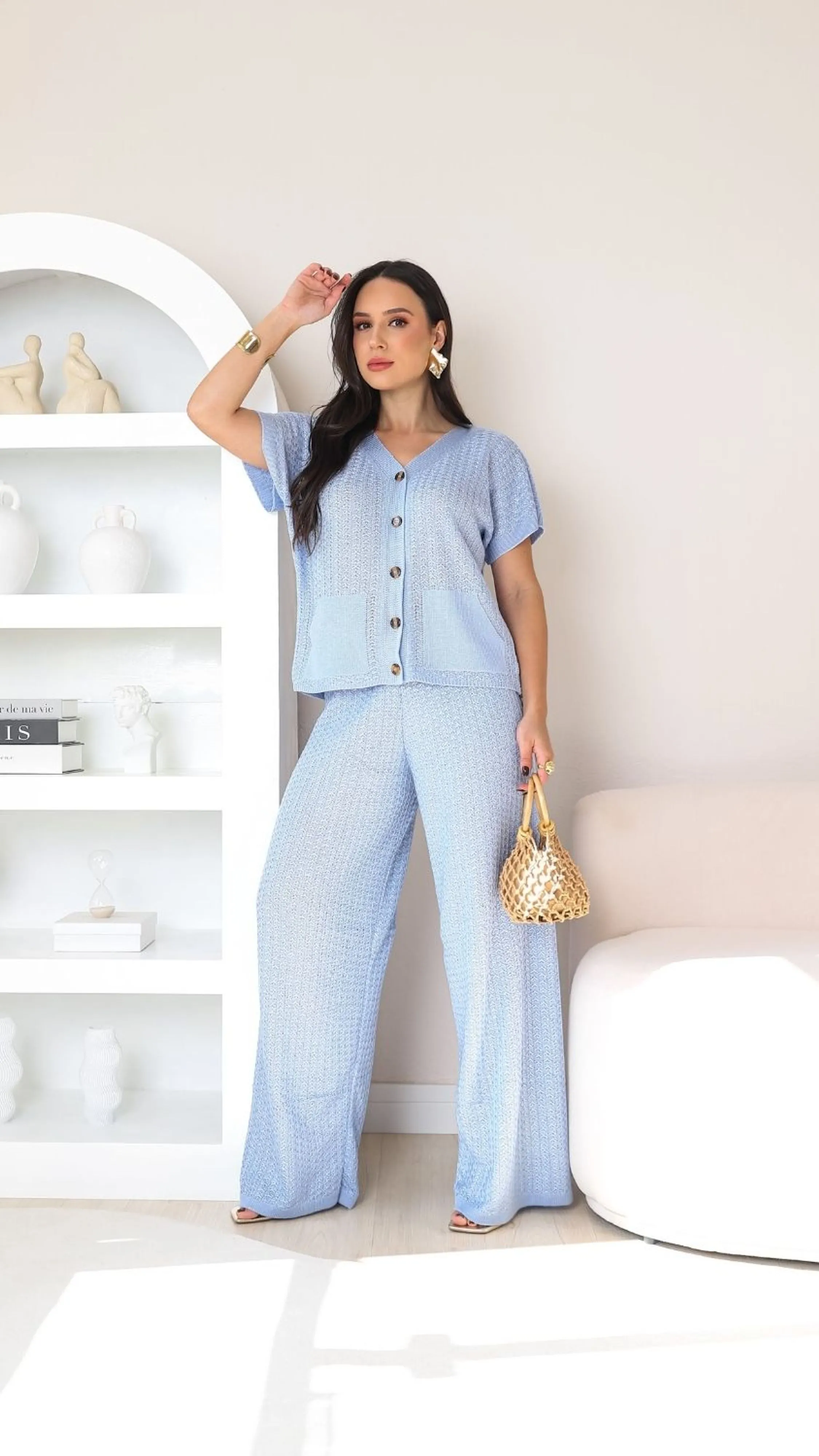 Conjunto Colmeia Calça Pantalona