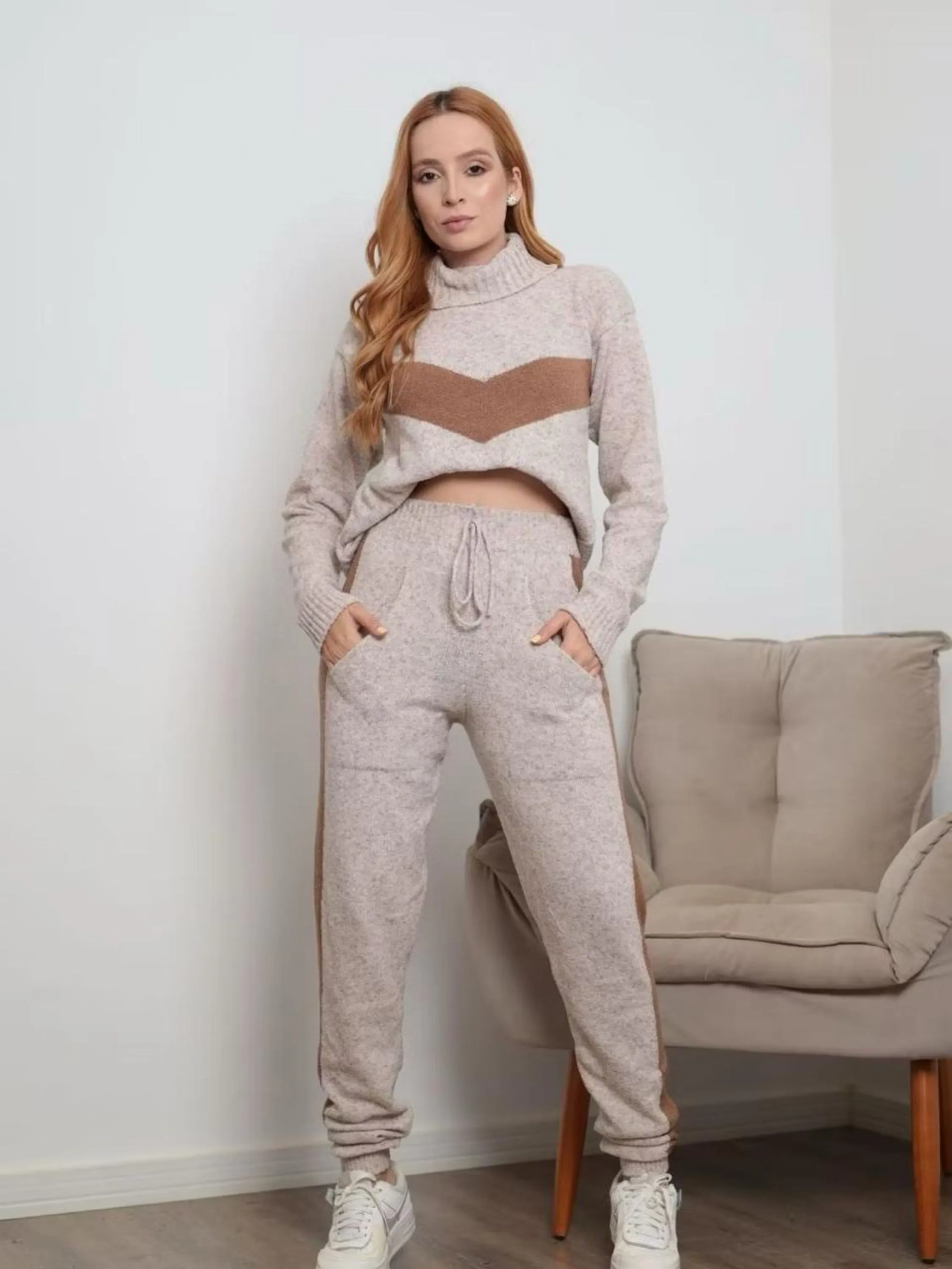 Conjunto Tricot Mousse Calça com punho Plush