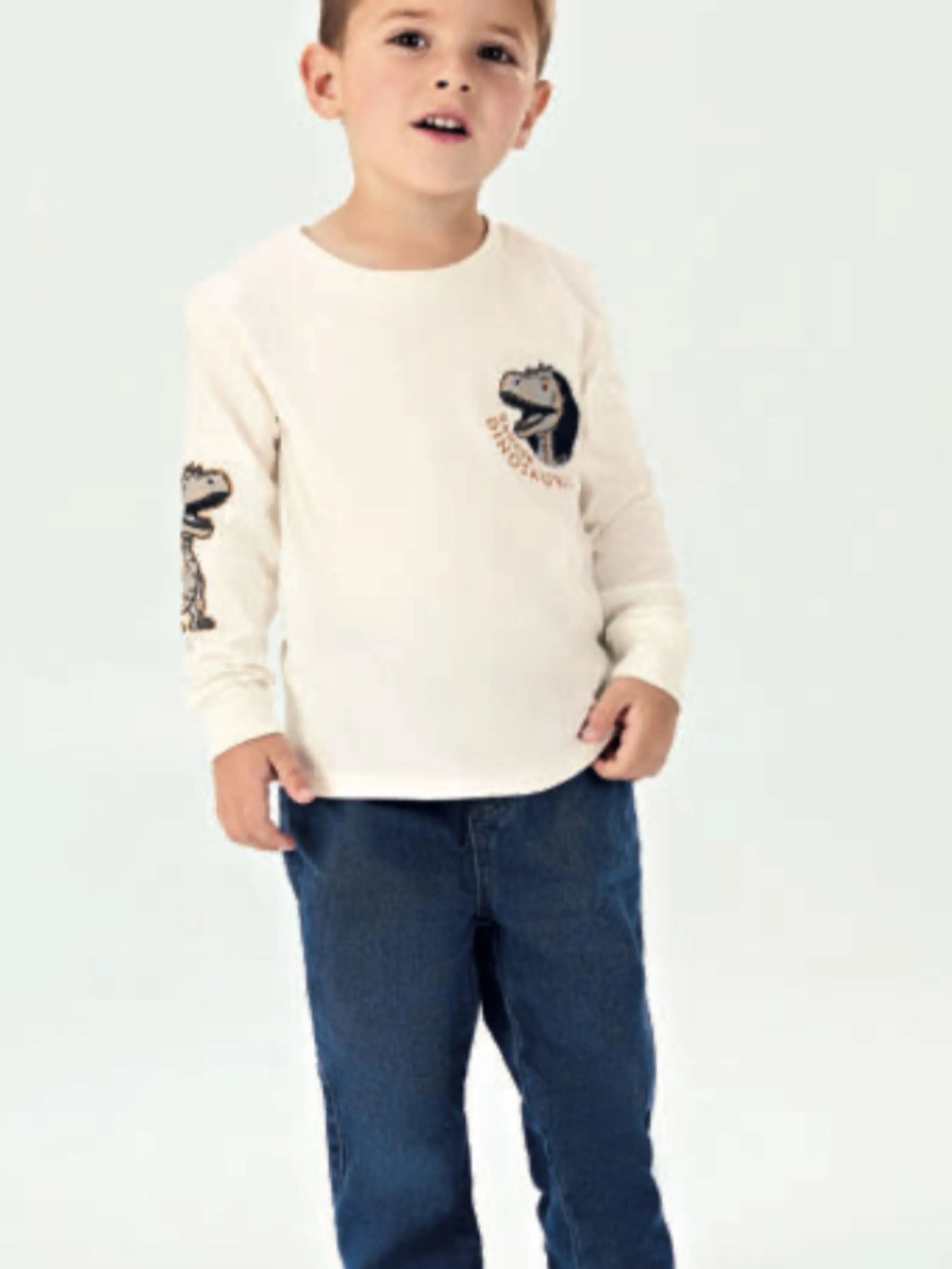 🦕 camiseta  Infantil manda linga  Dinossauro