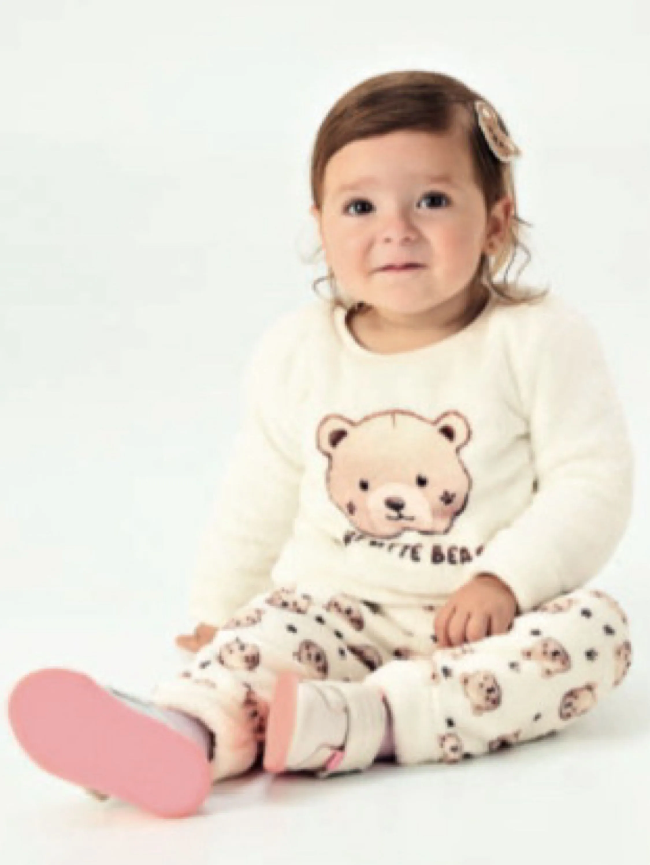 Pijama Infantil Peluciado – Ursinha Rosa “Little Bear” 🐻💗