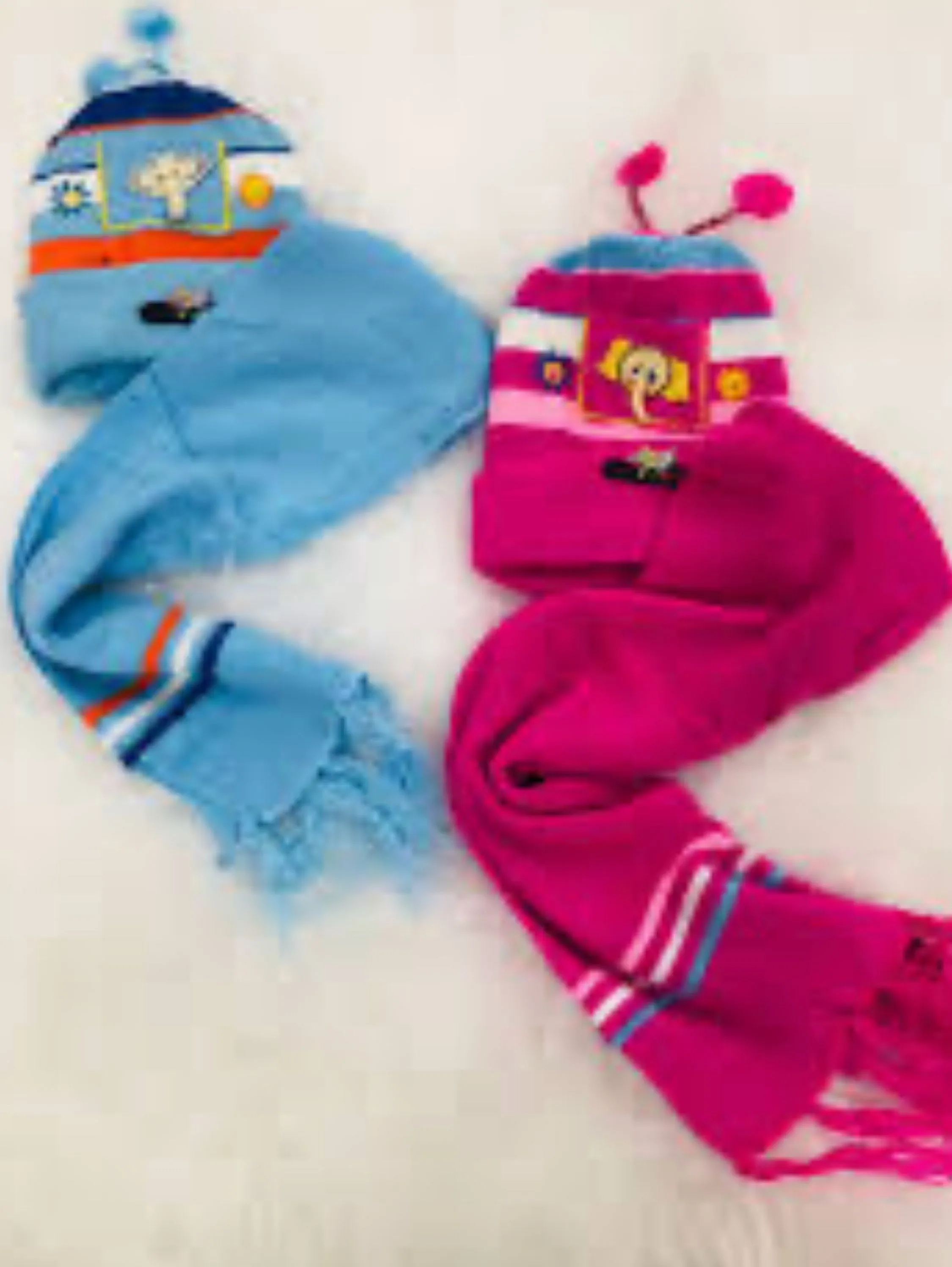 Touca + cachecol infantil - kit com 12 pares