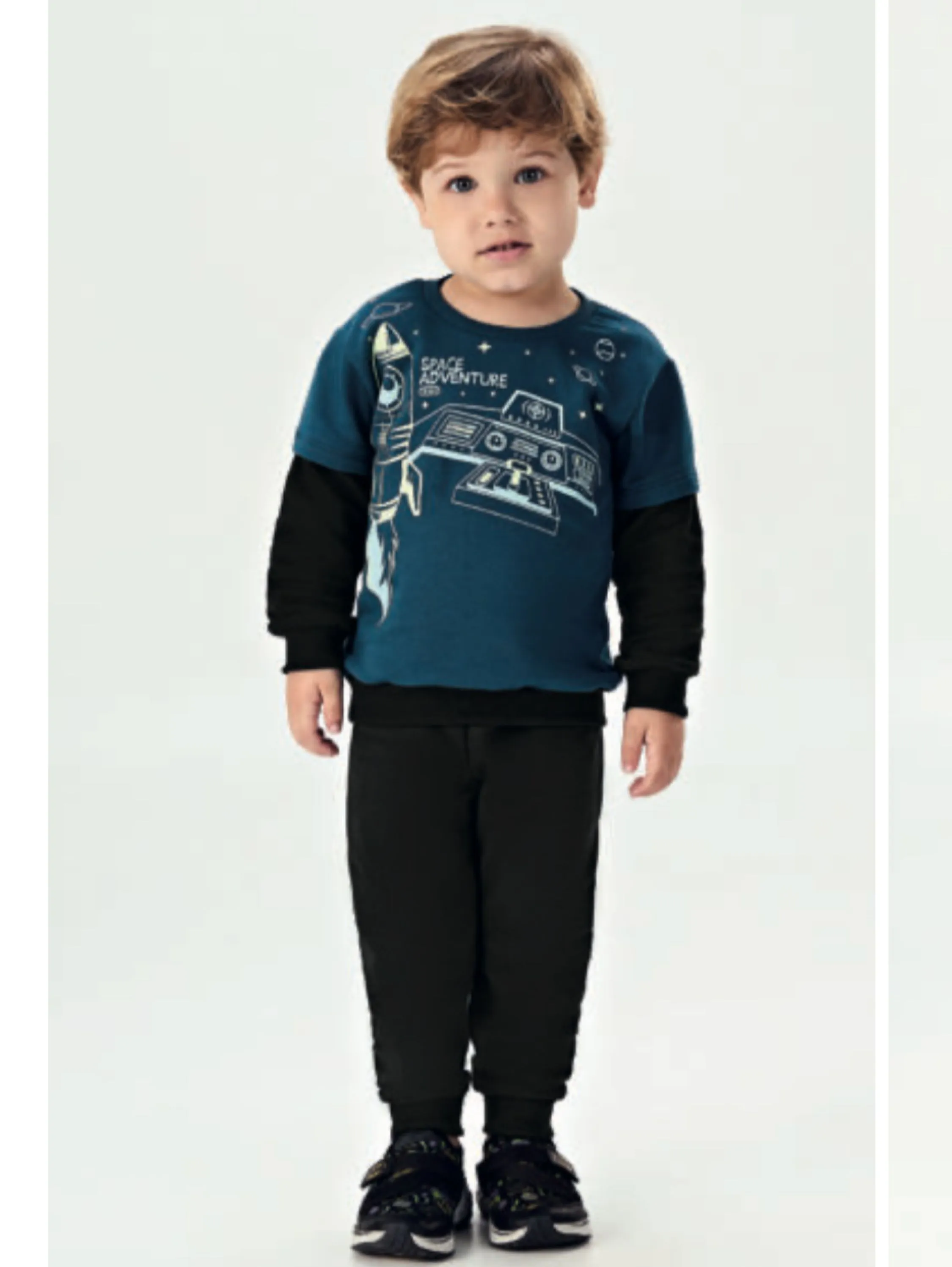 Conjunto Infantil Blusão e Calça em Moletom Felpado
