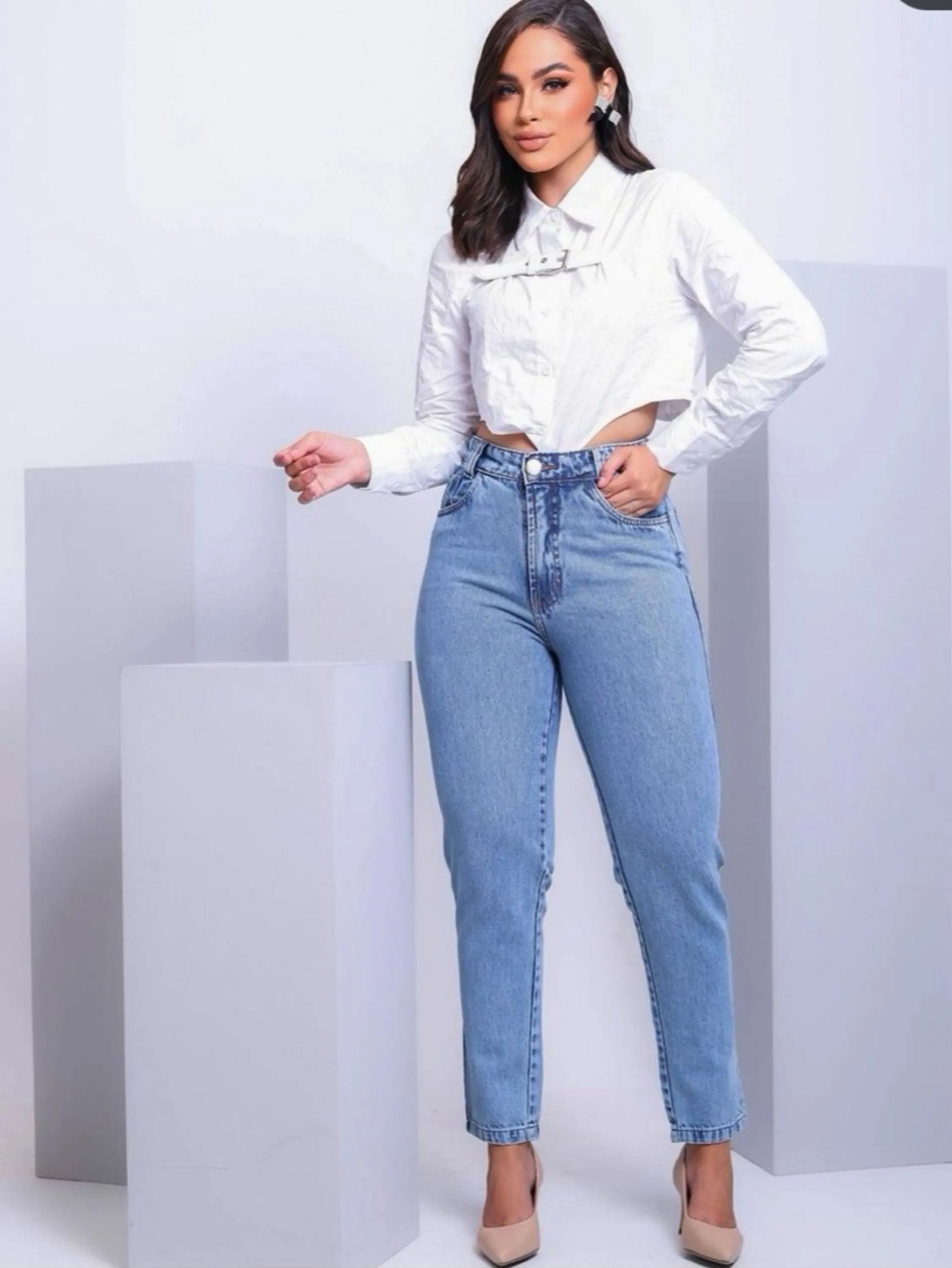 Calça jeans mom