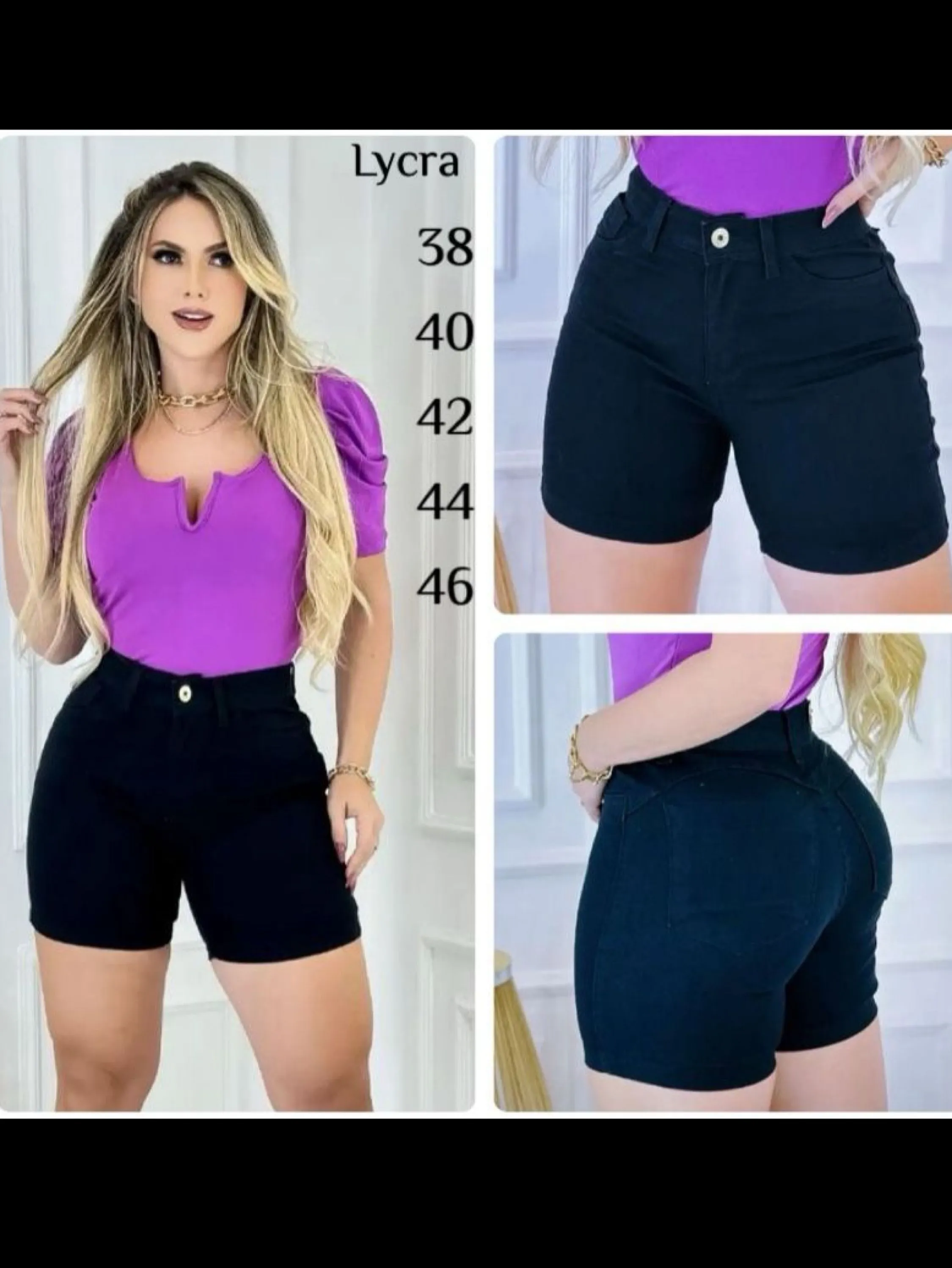 Pedalete preto com lycra
