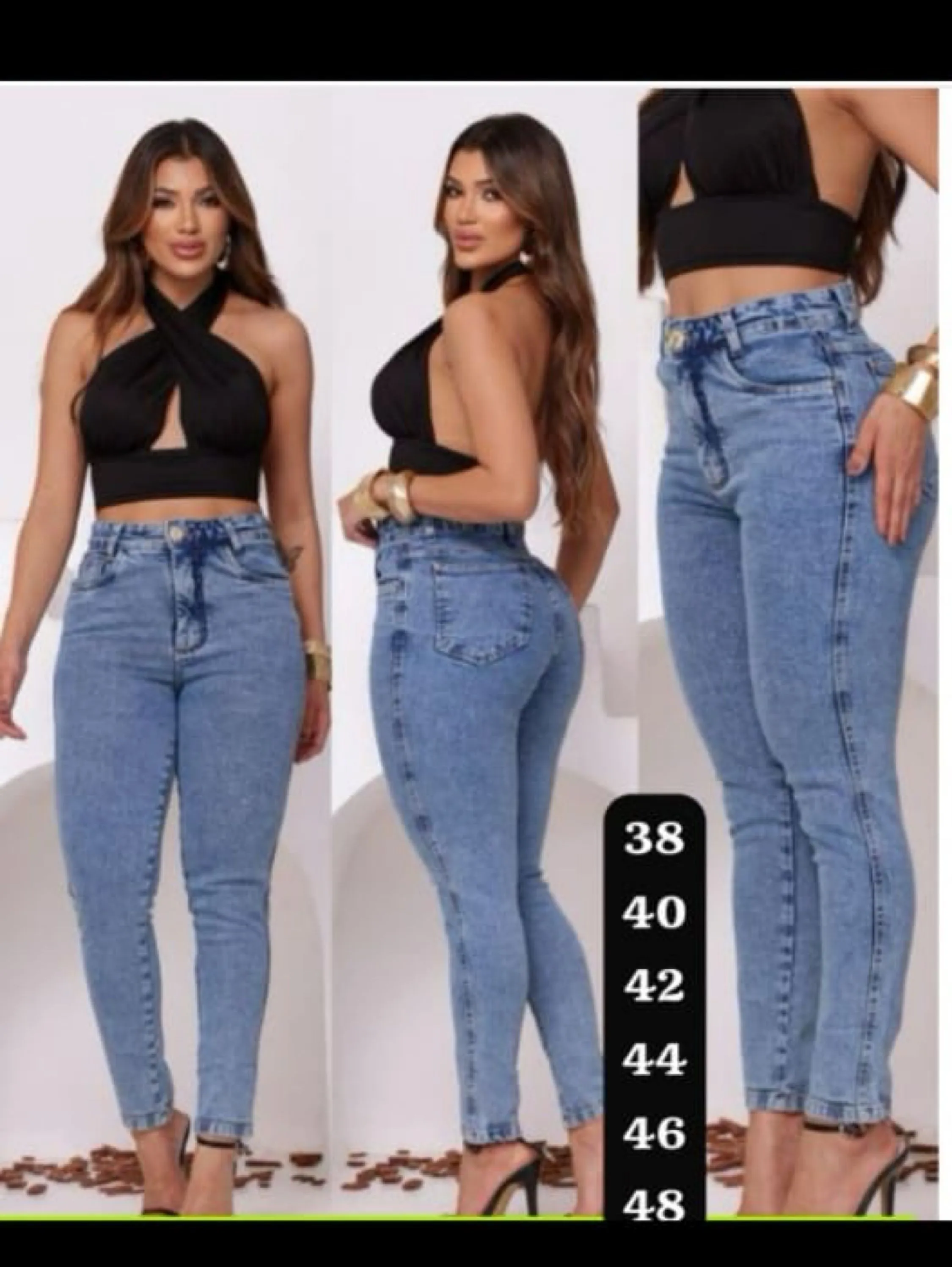 Calça jeans marmorizada