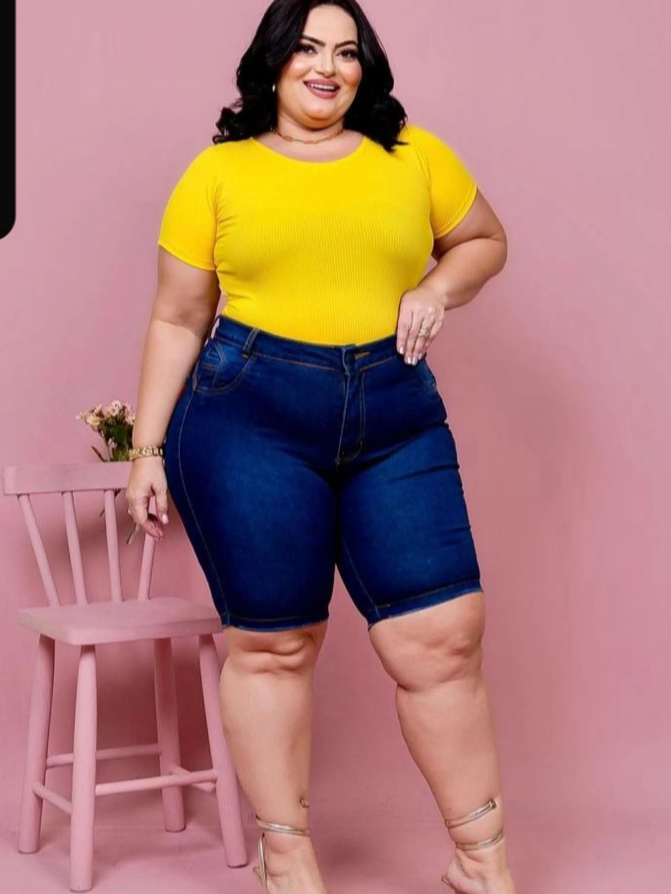 Pedal plussize com lycra