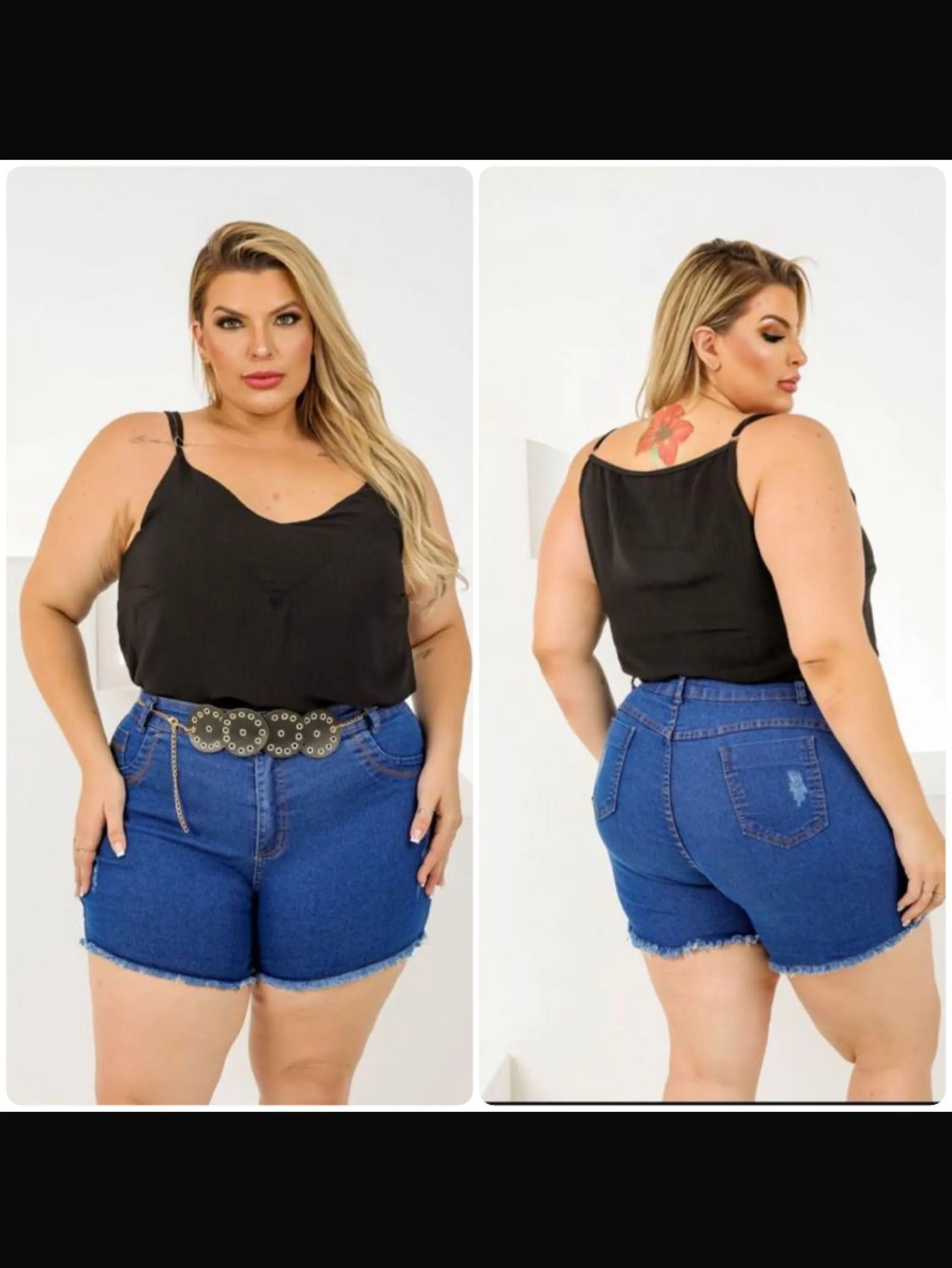 Short plus com cinto