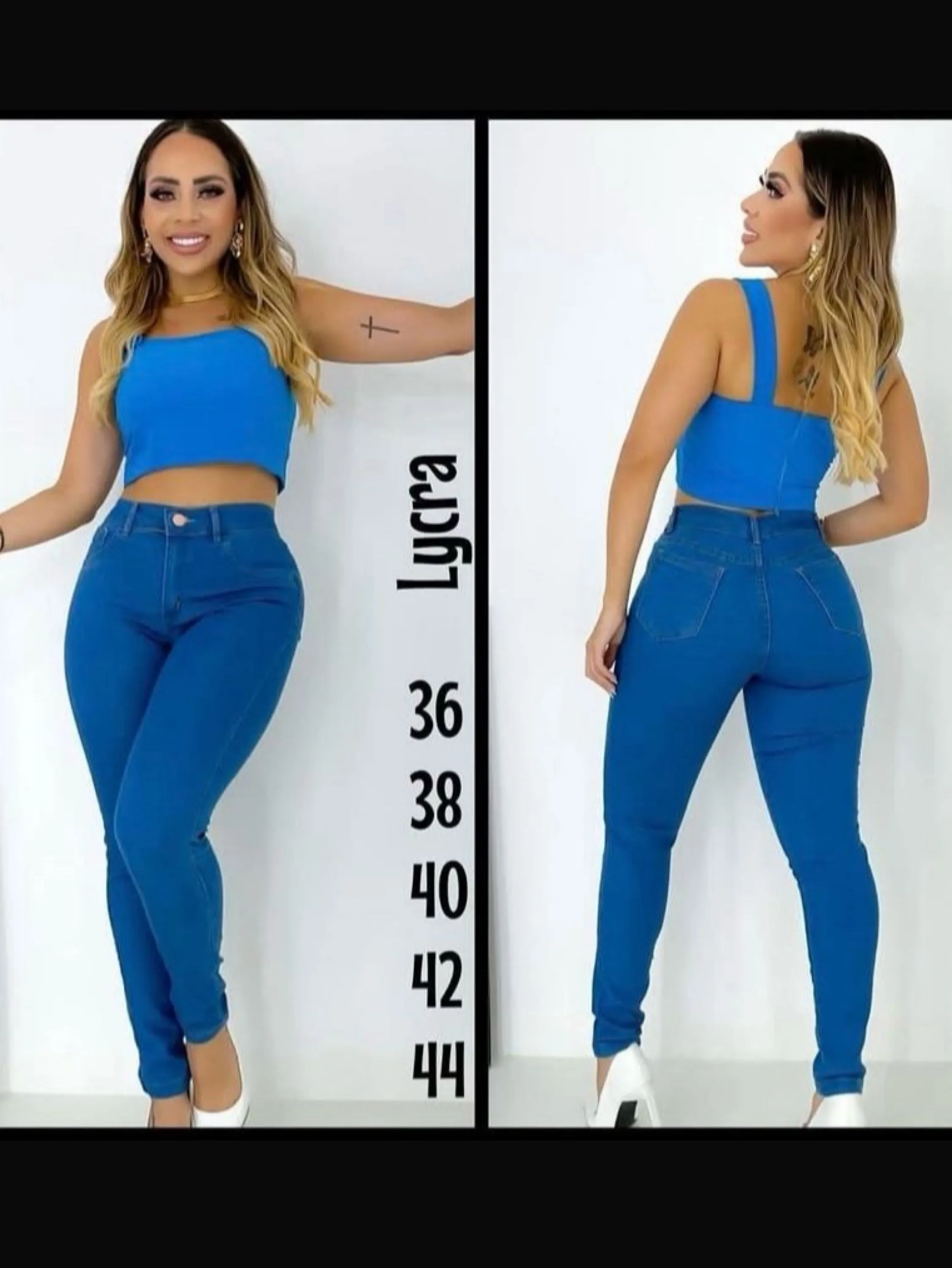 Calça jeans na lycra