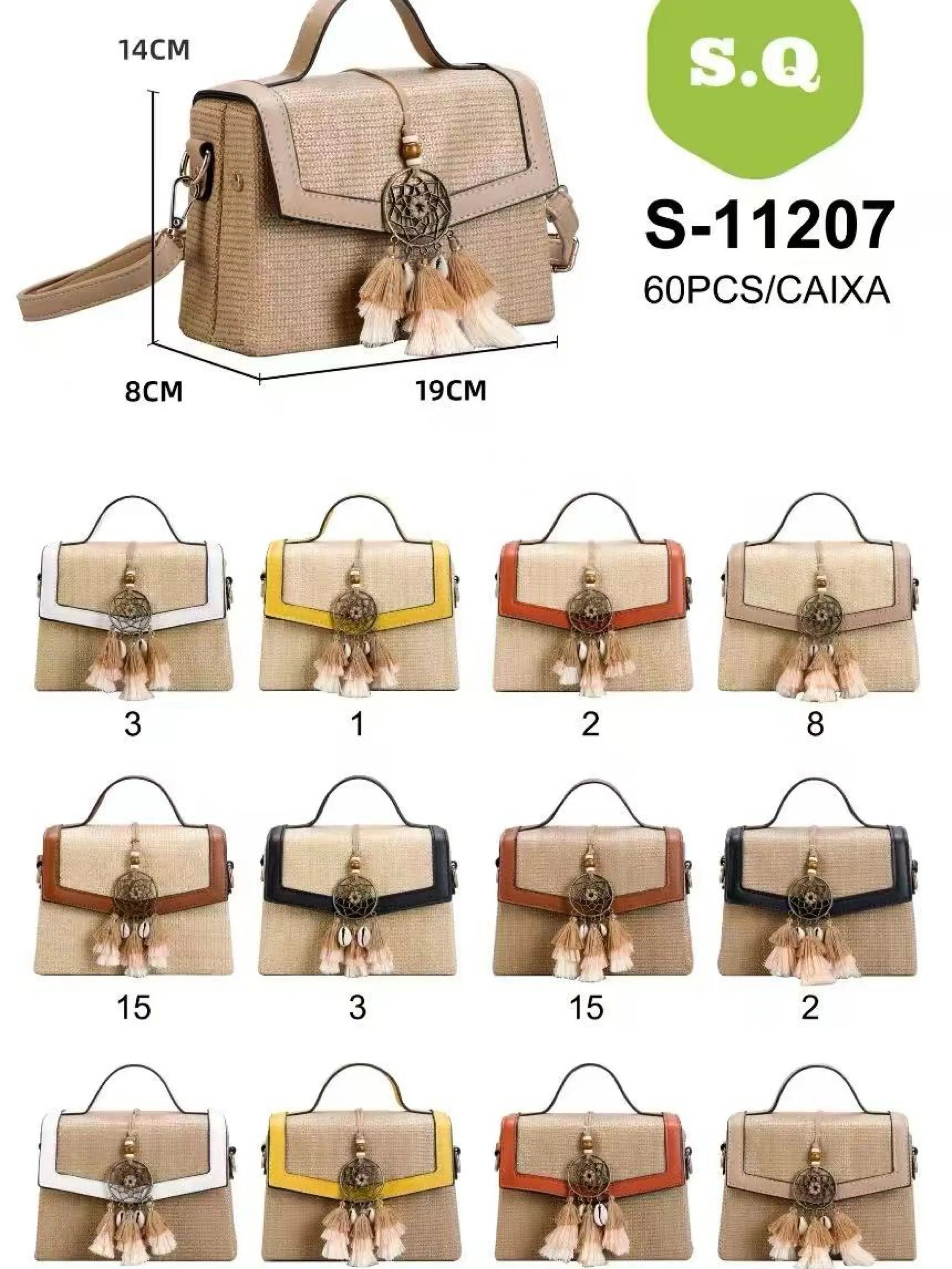 Kit 6pcs bolsa da mão 11207