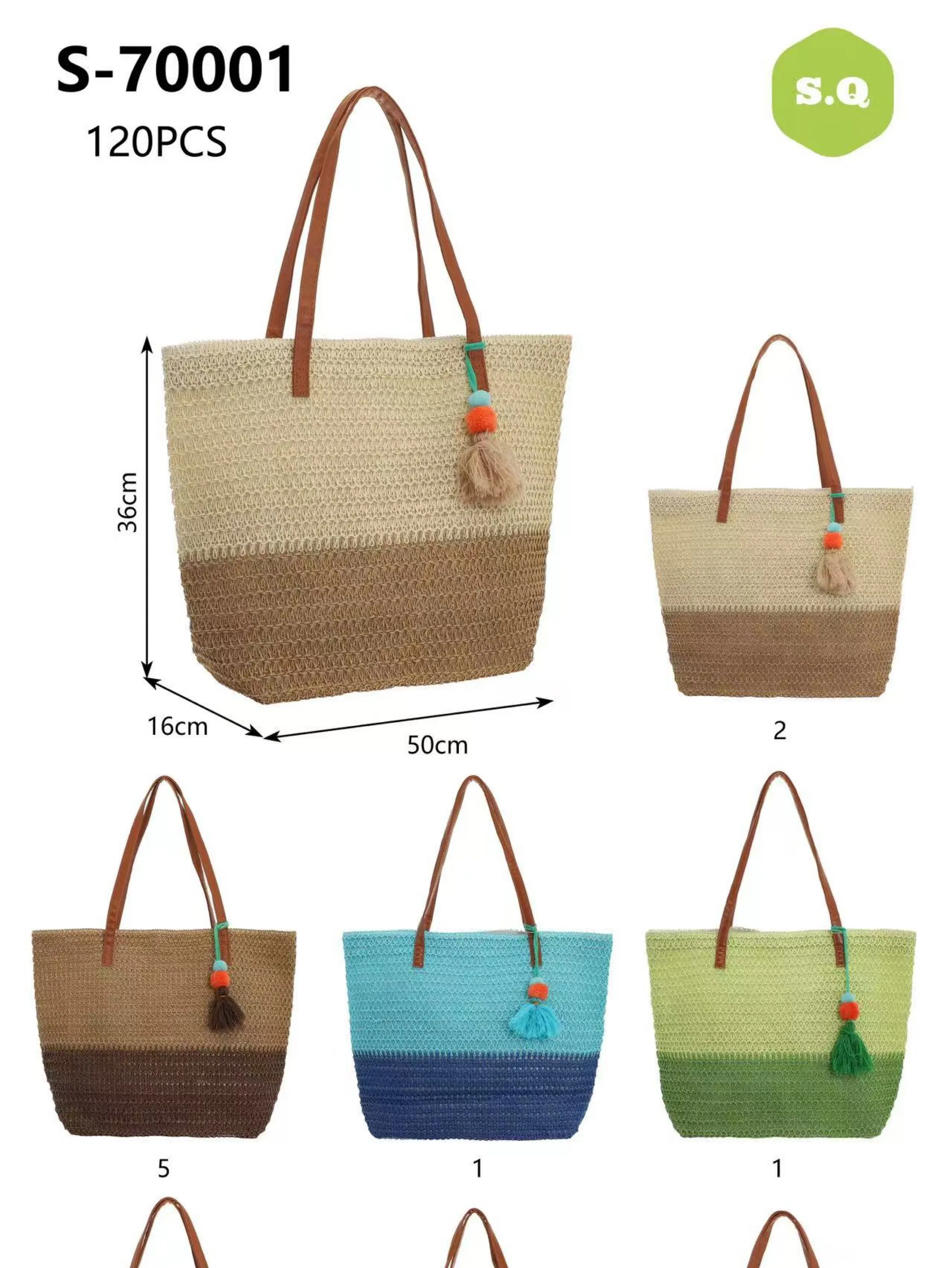 Kit 12pcs bolsa praia 70001