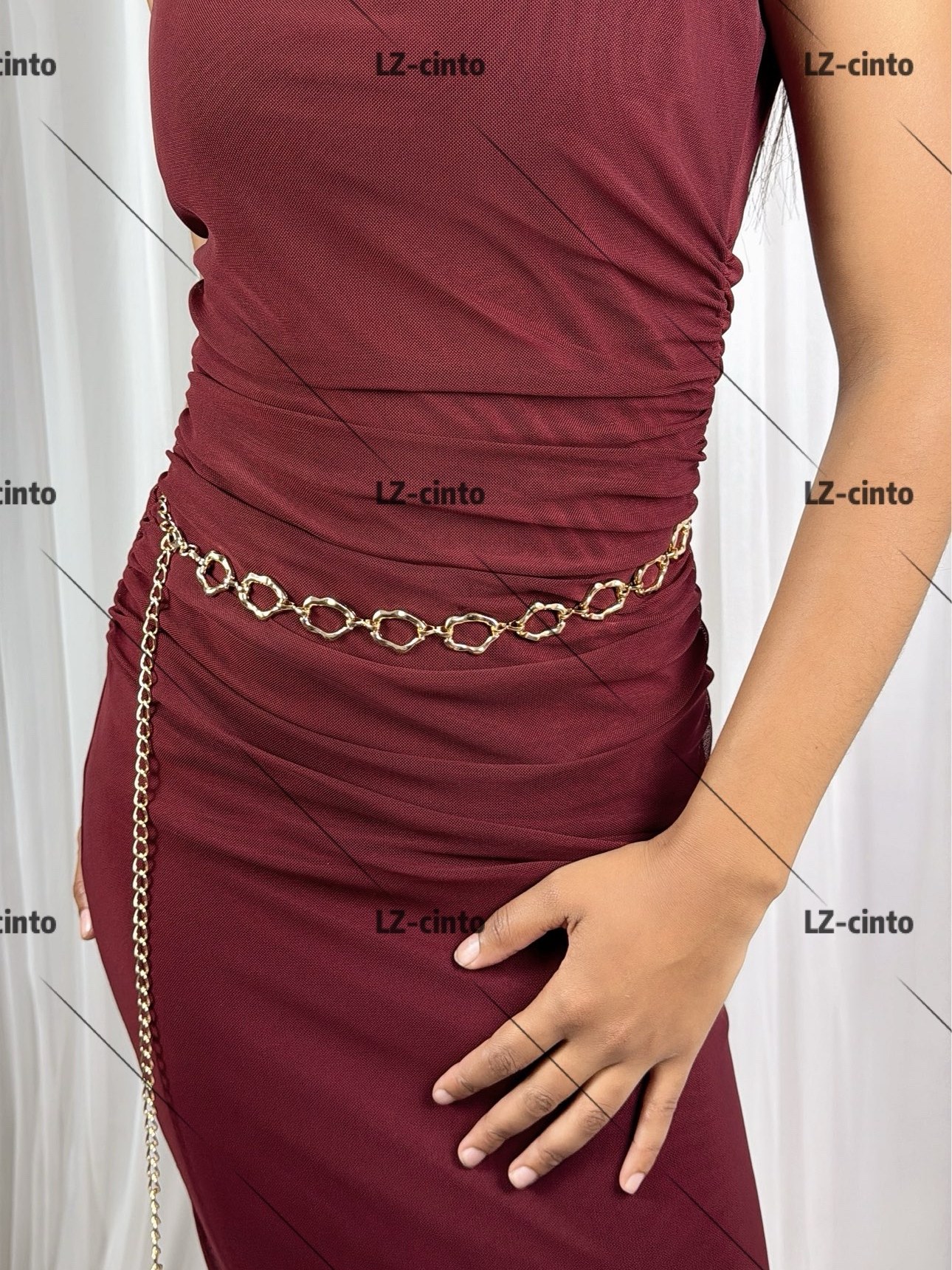 Cinto de Corrente Feminino de Metal