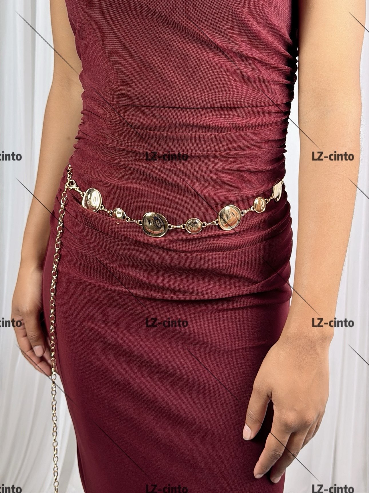 Cinto de Corrente Feminino de Metal