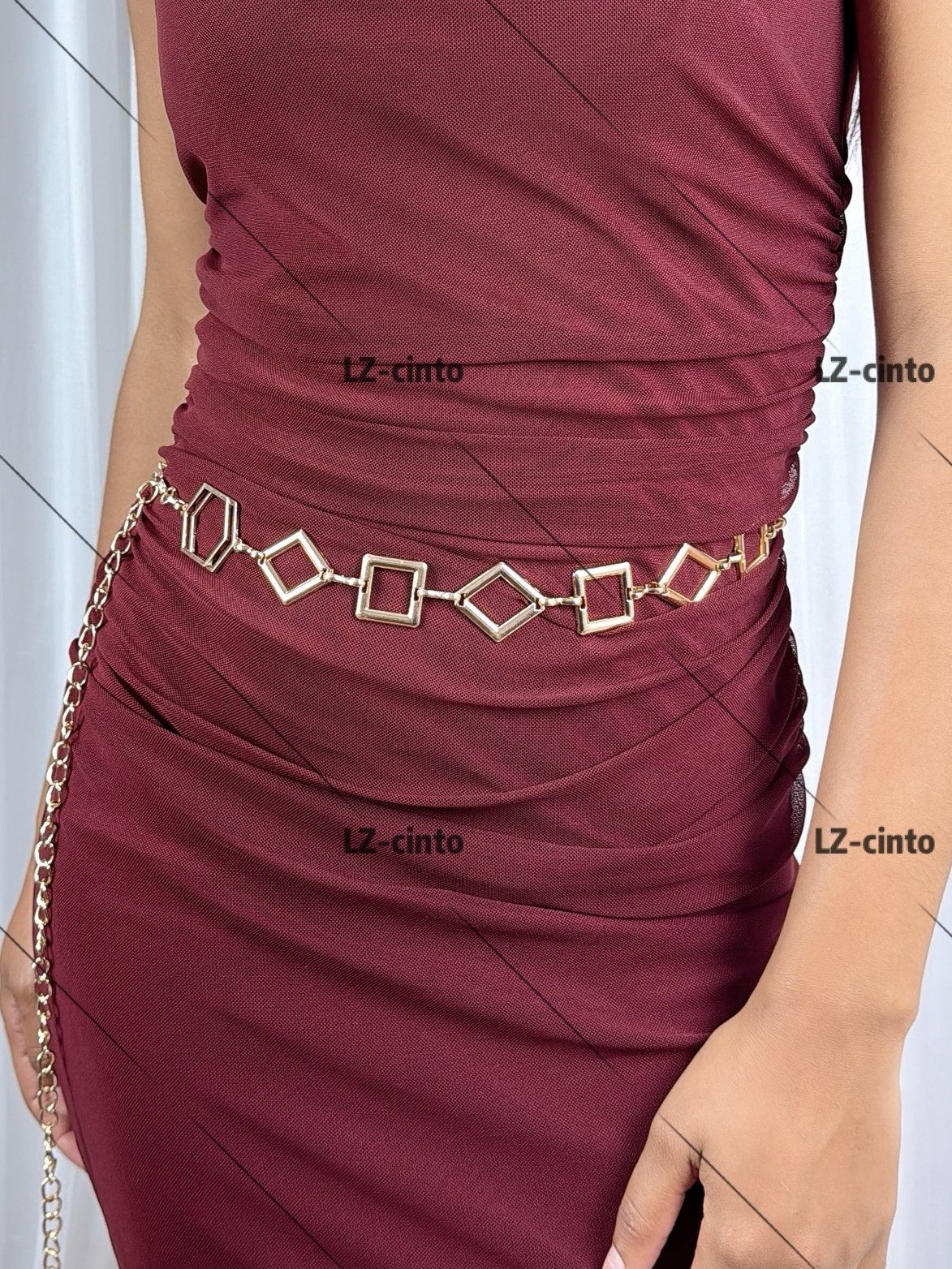 Cinto de Corrente Feminino de Metal