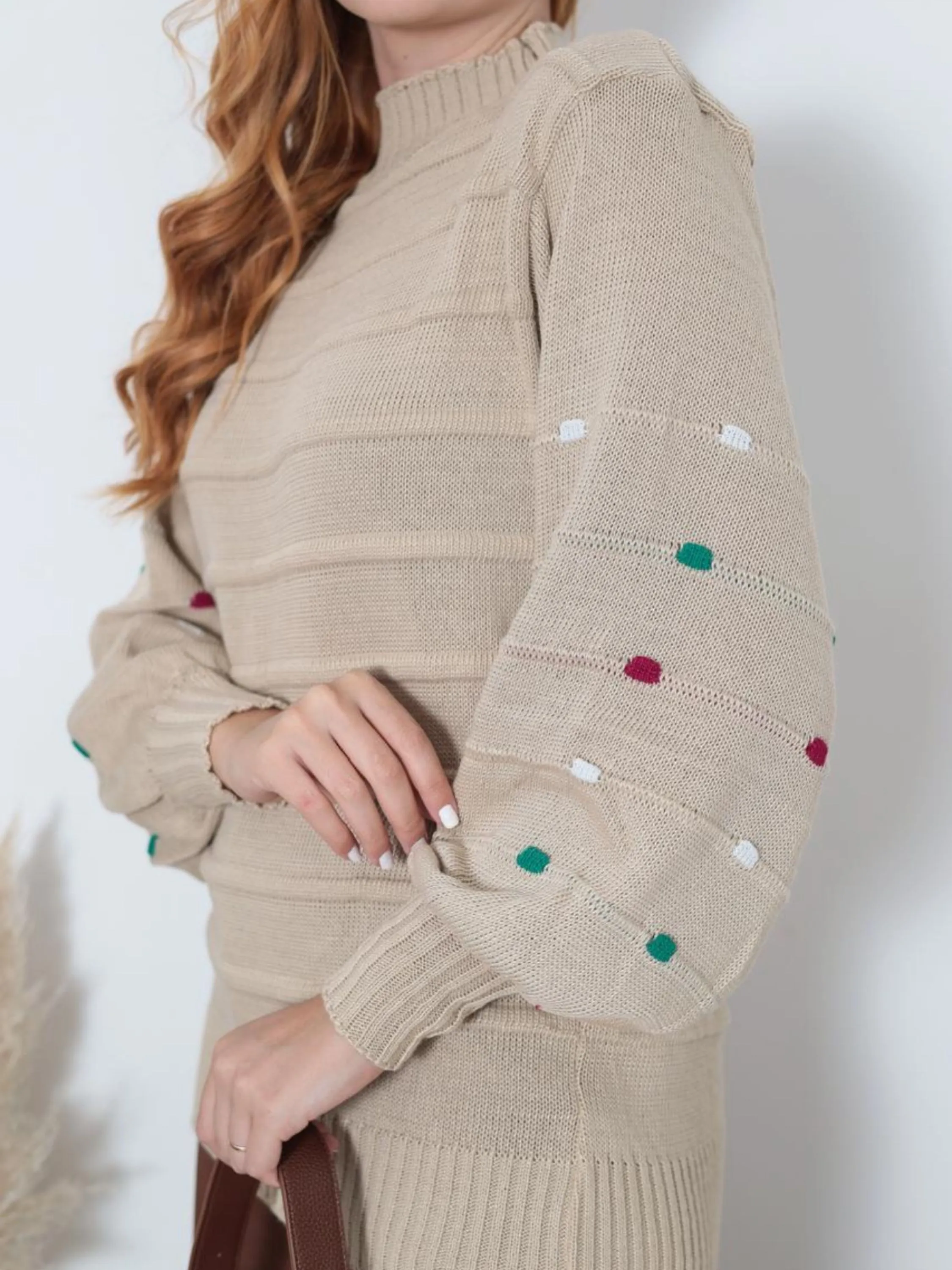 Blusa tricot pom pom
