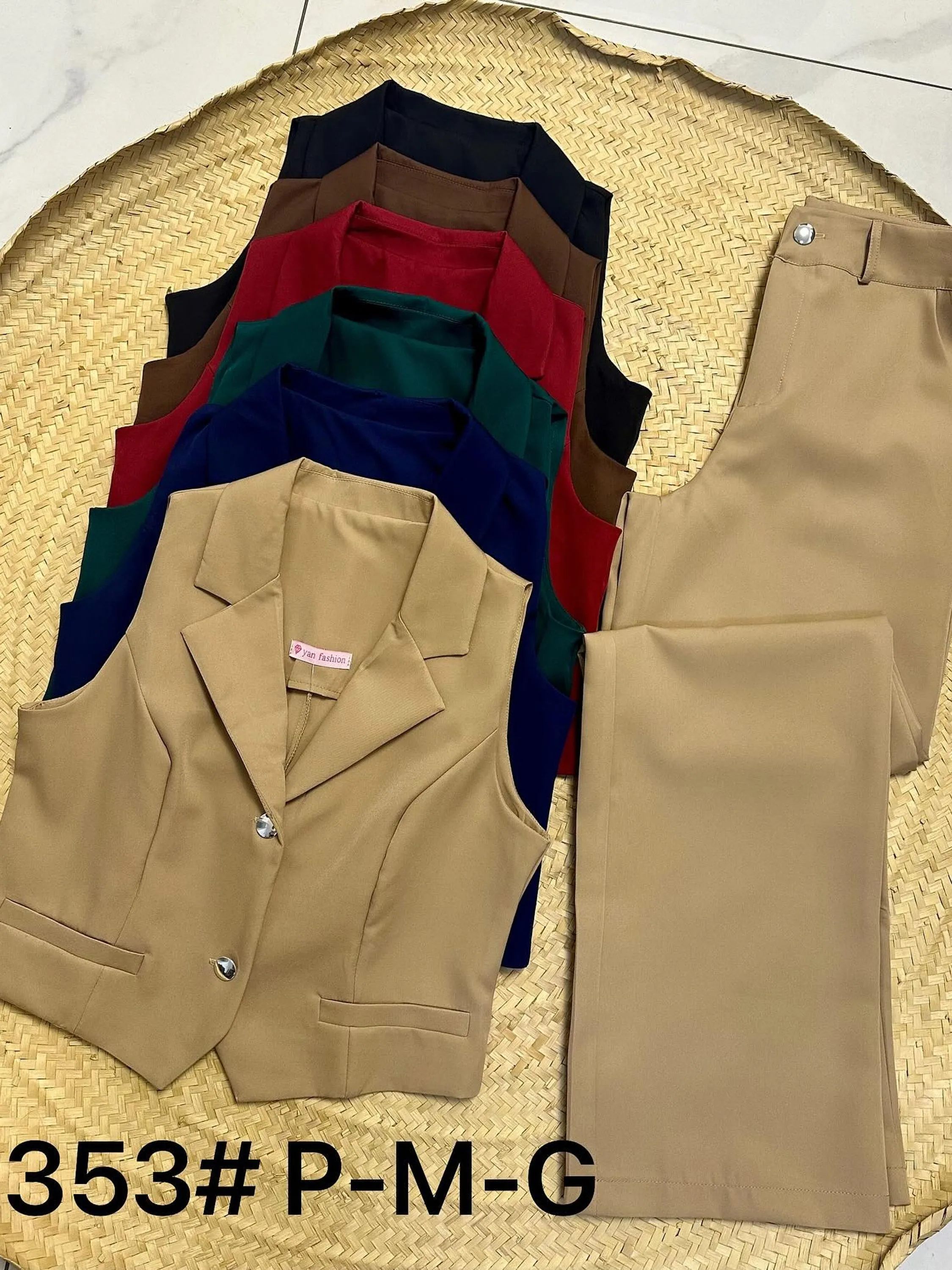 CONJUNTO FEMININO ALFAIATARIA SOCIAL COLETE CALCA PANTALONA