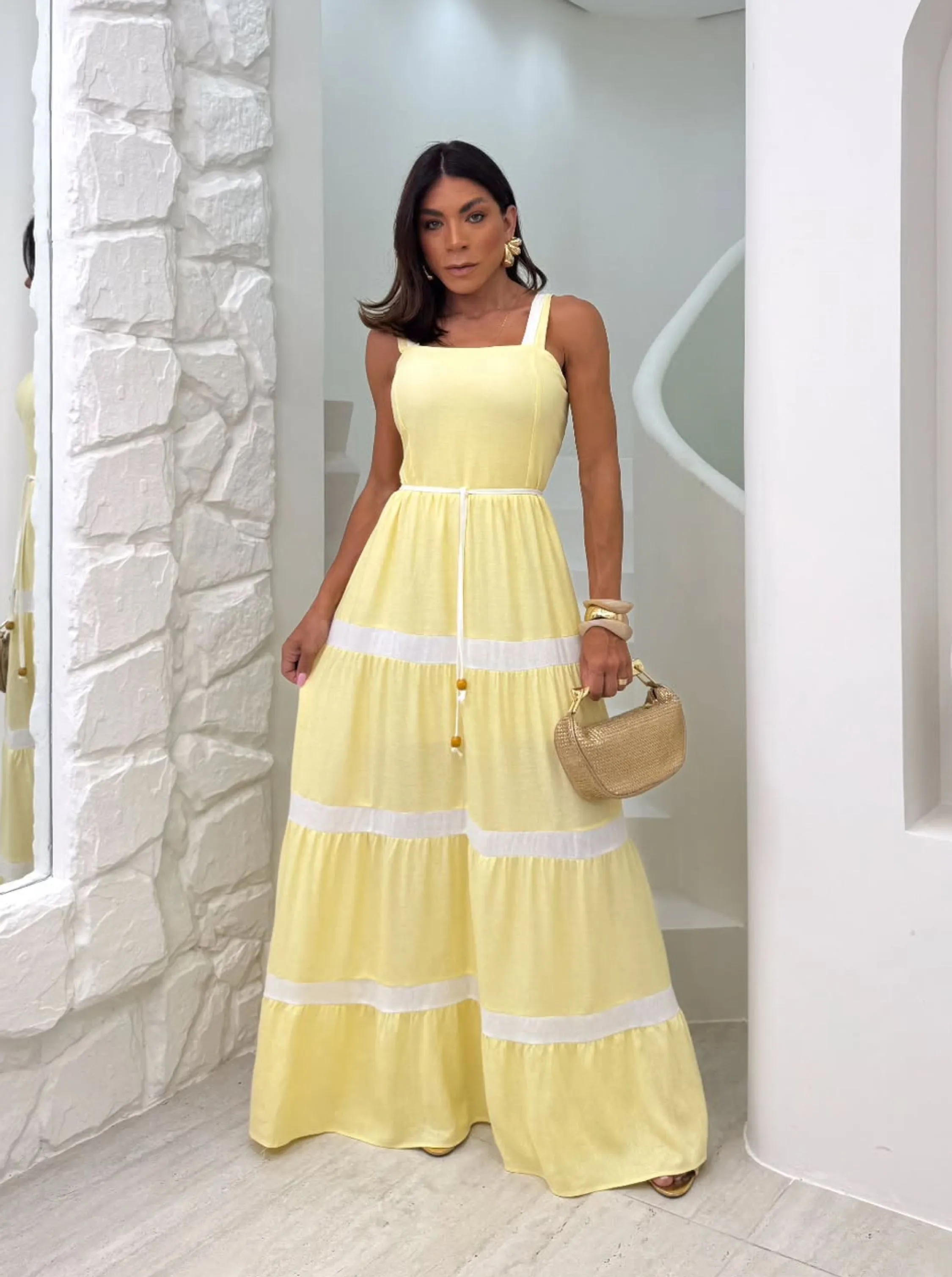 Elegante vestido Longo Feminino para verão