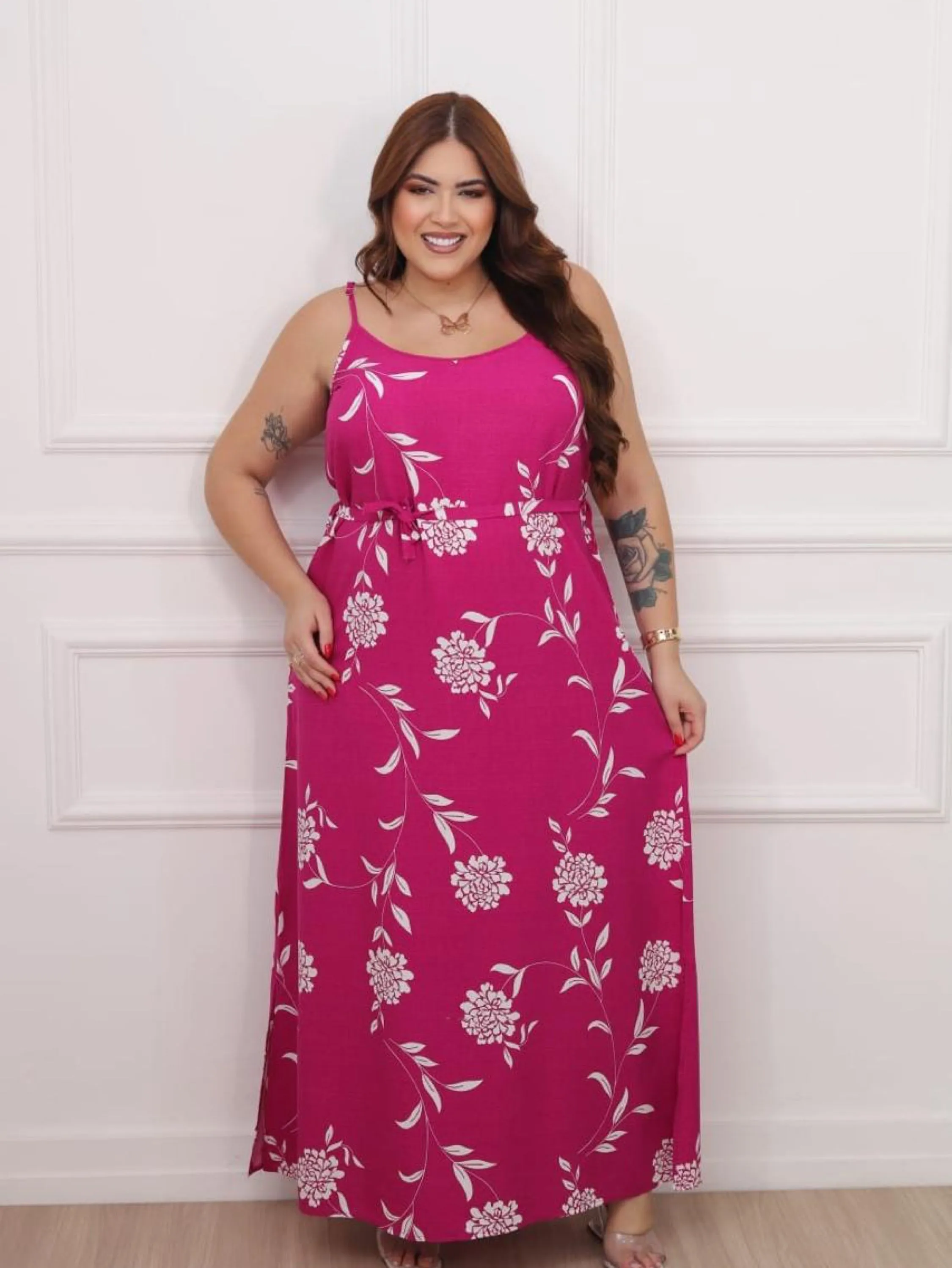 Vestido feminino plus size estampado