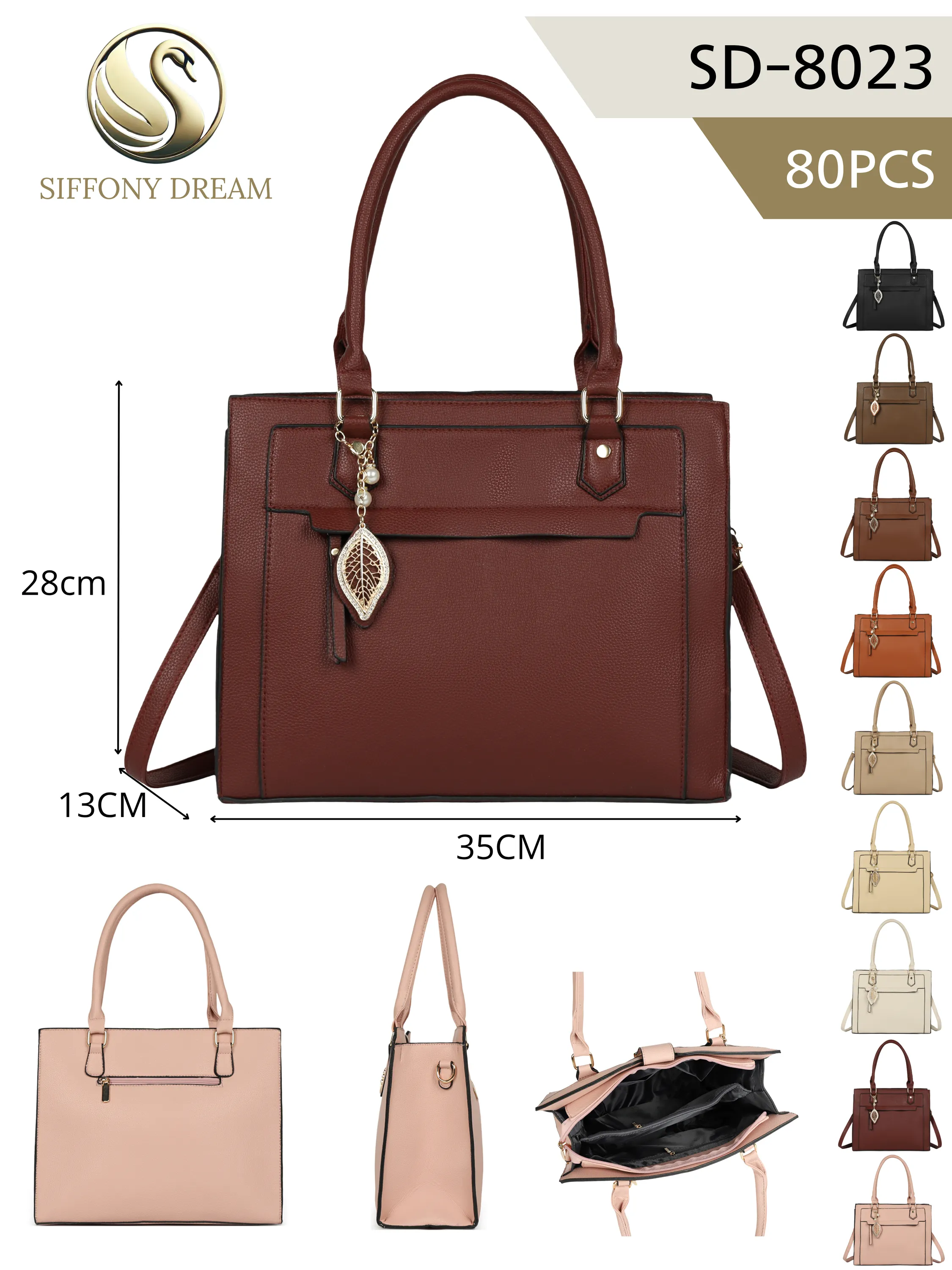 Bolsa feminina com 2 divisórias com chaveiro SD-8023