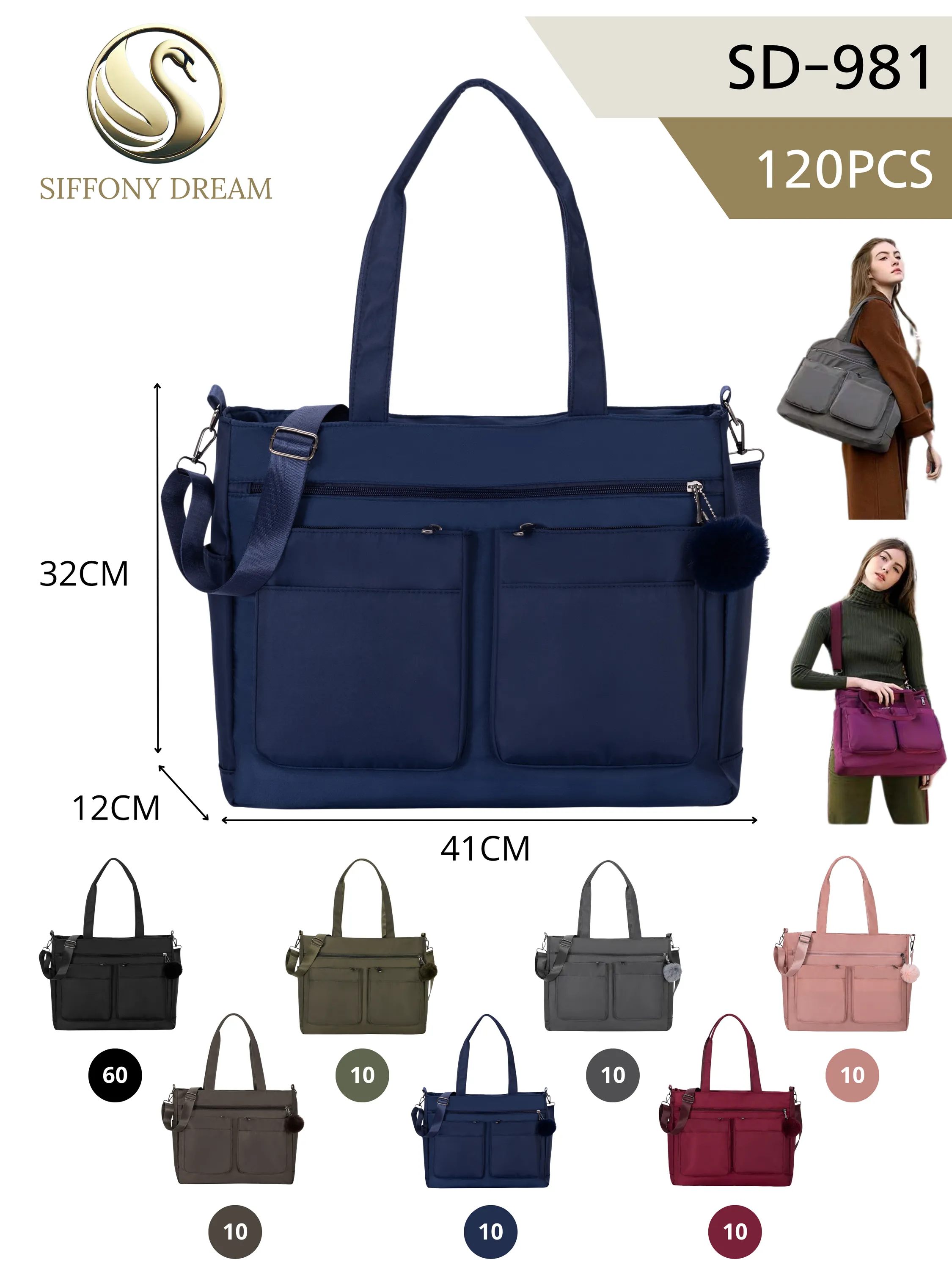 Bolsa saco feminina com chaveiro SD-981