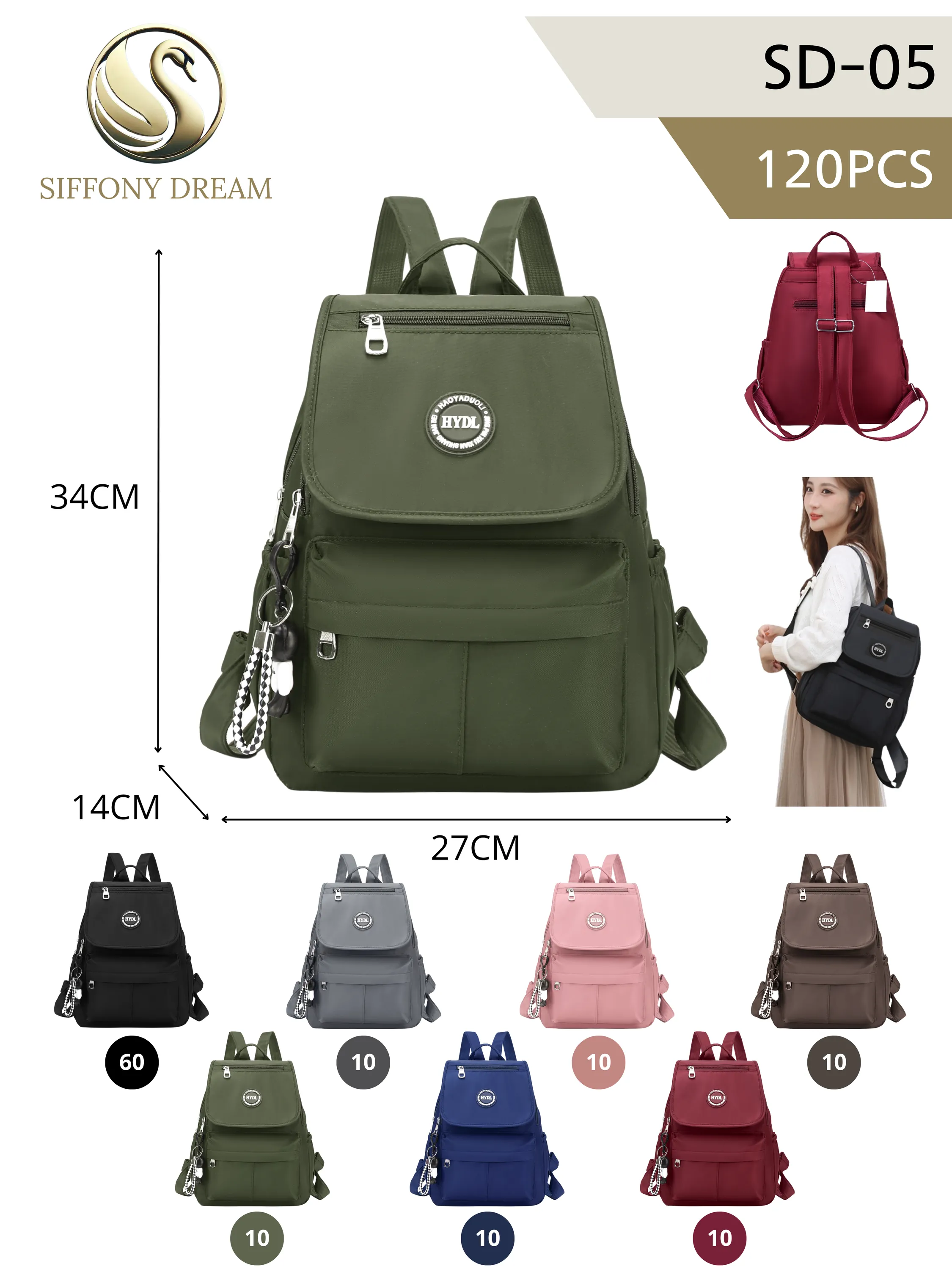 Mochila feminina com chaveiro SD-05