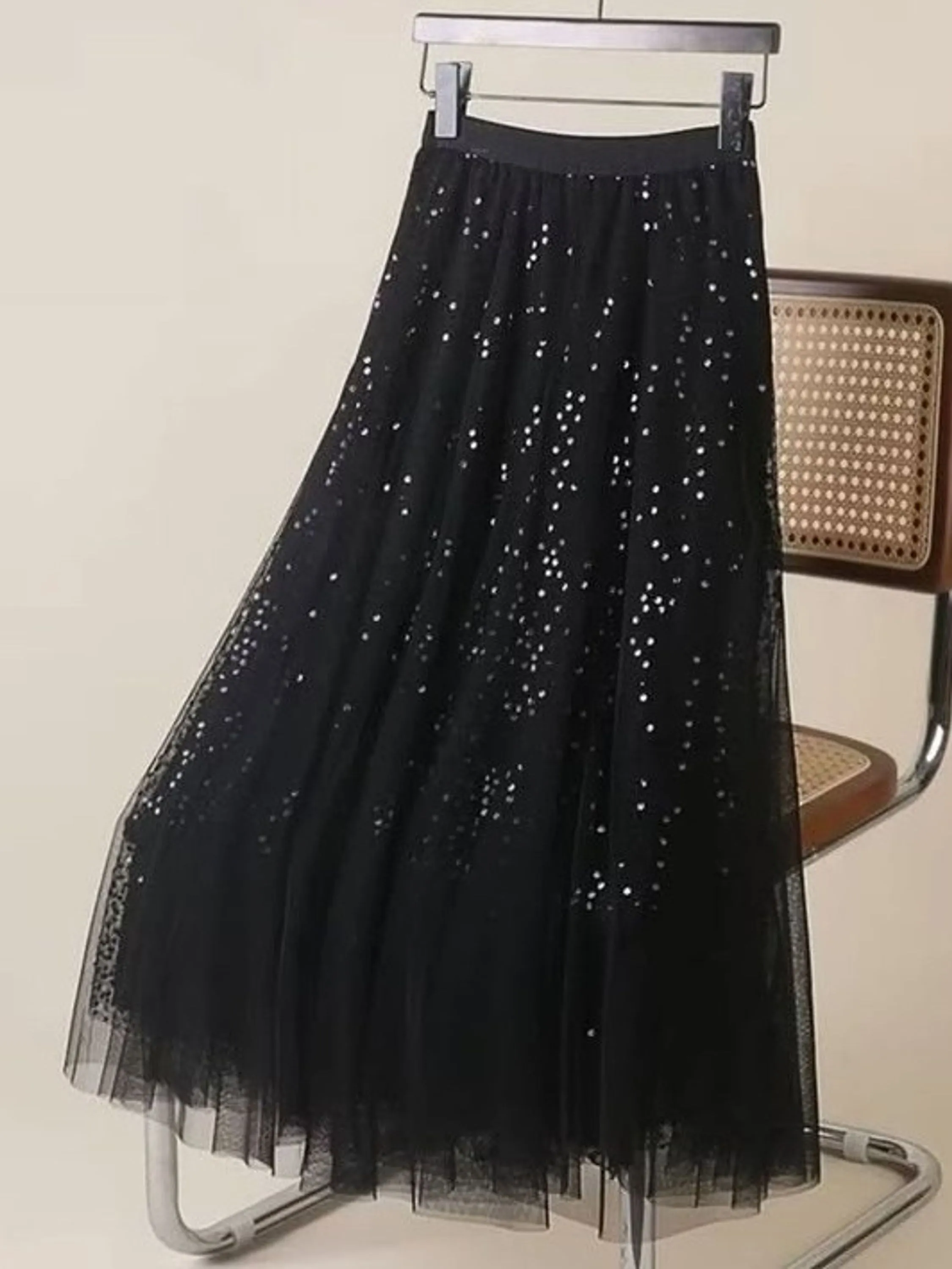 Saia tule com lantejoula/paete adulto perfeita P/M G/GG