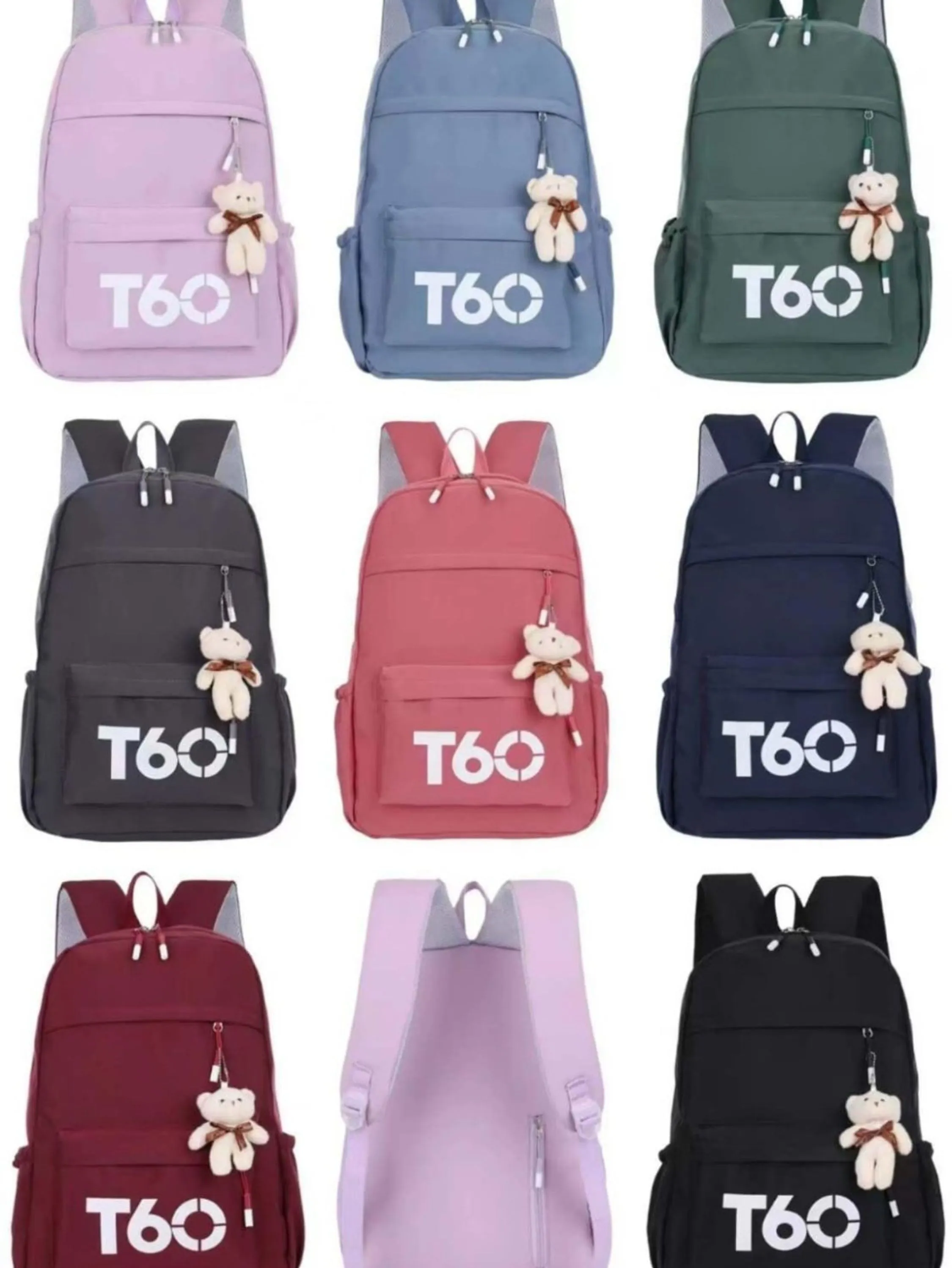 Mochila feminina lavável com pingente