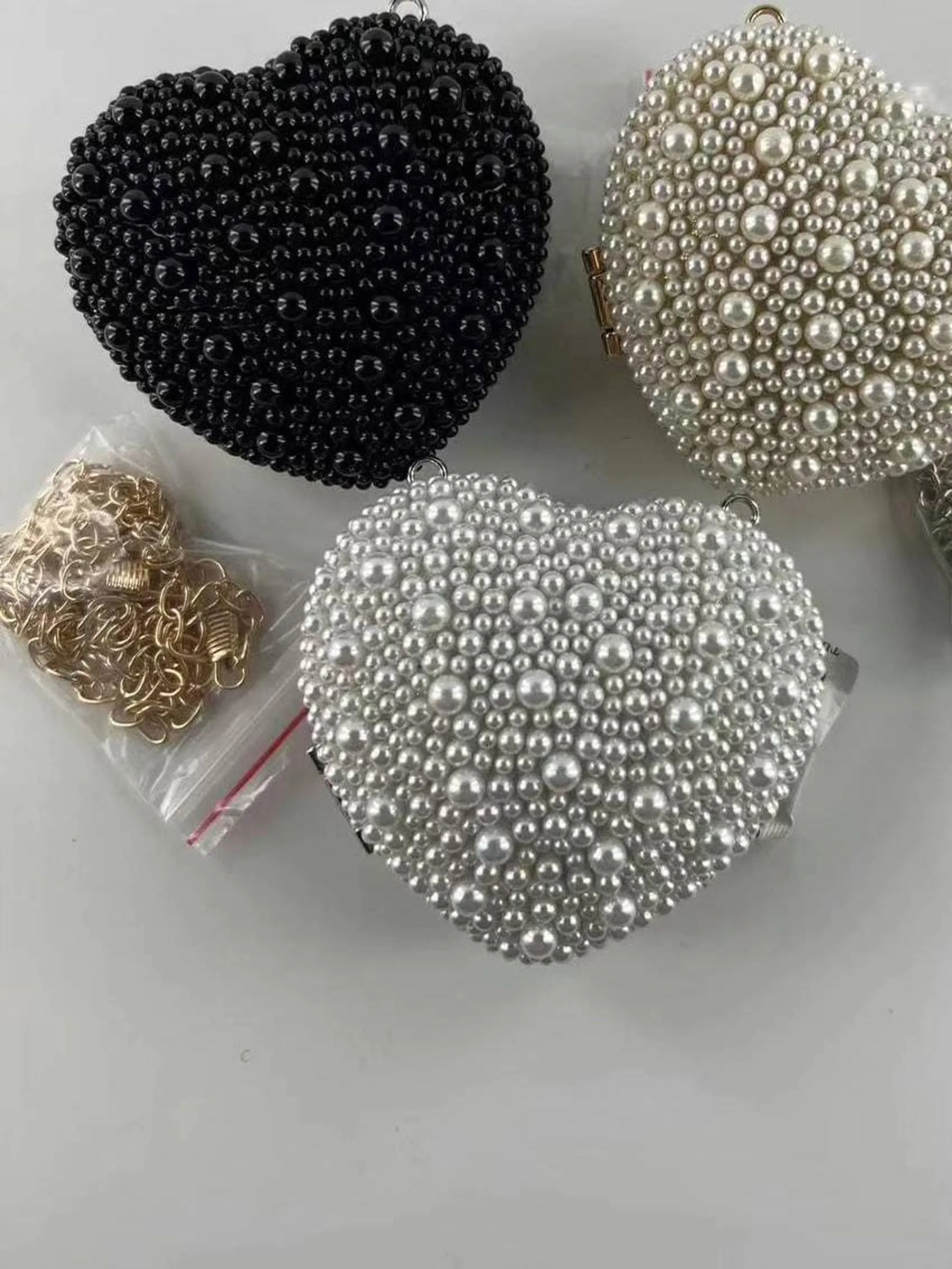Mini bolsa de joias de pérolas