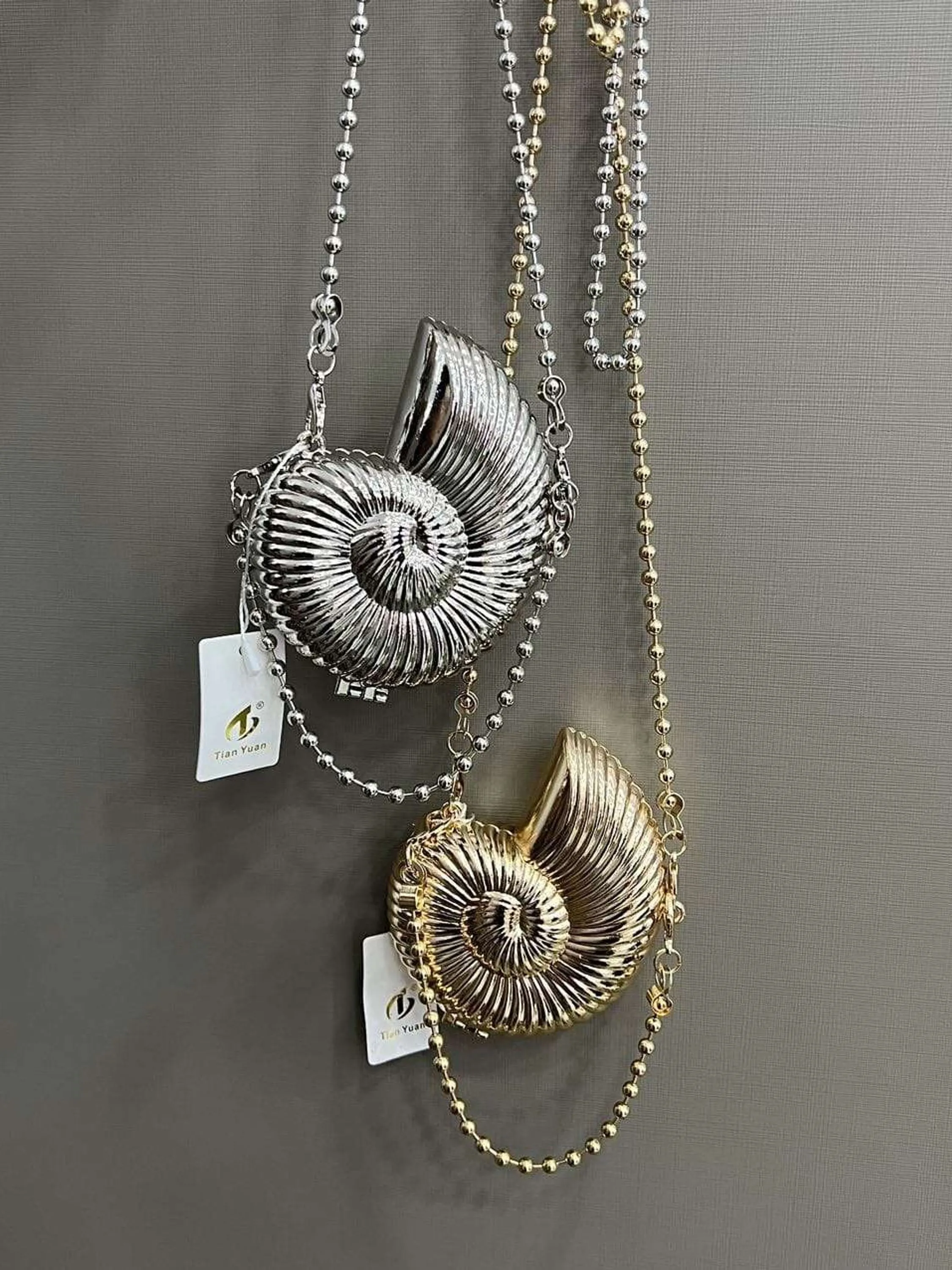 Mini sacos de concha para festa