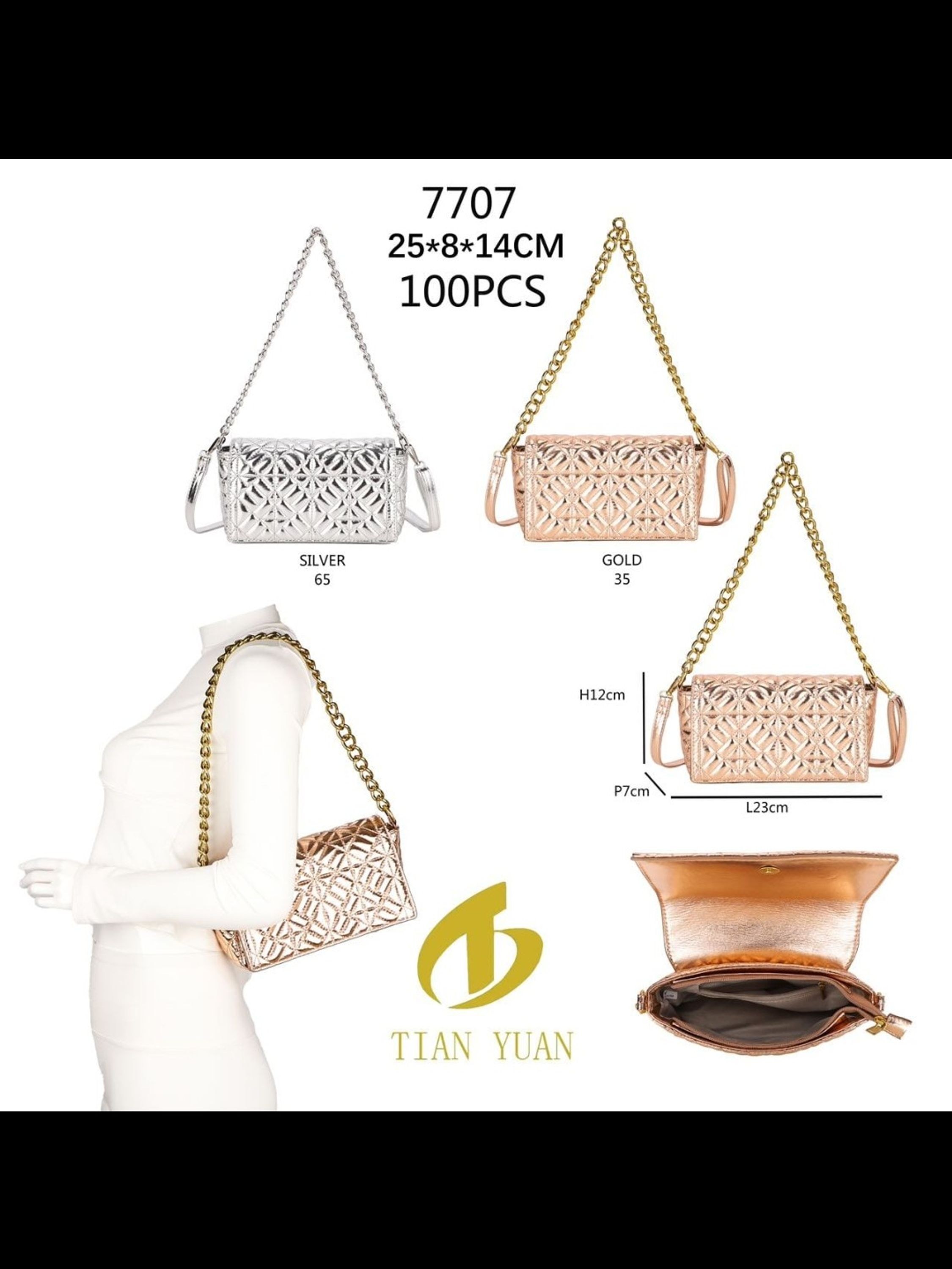 Bolsa casual de couro brilhante 7707