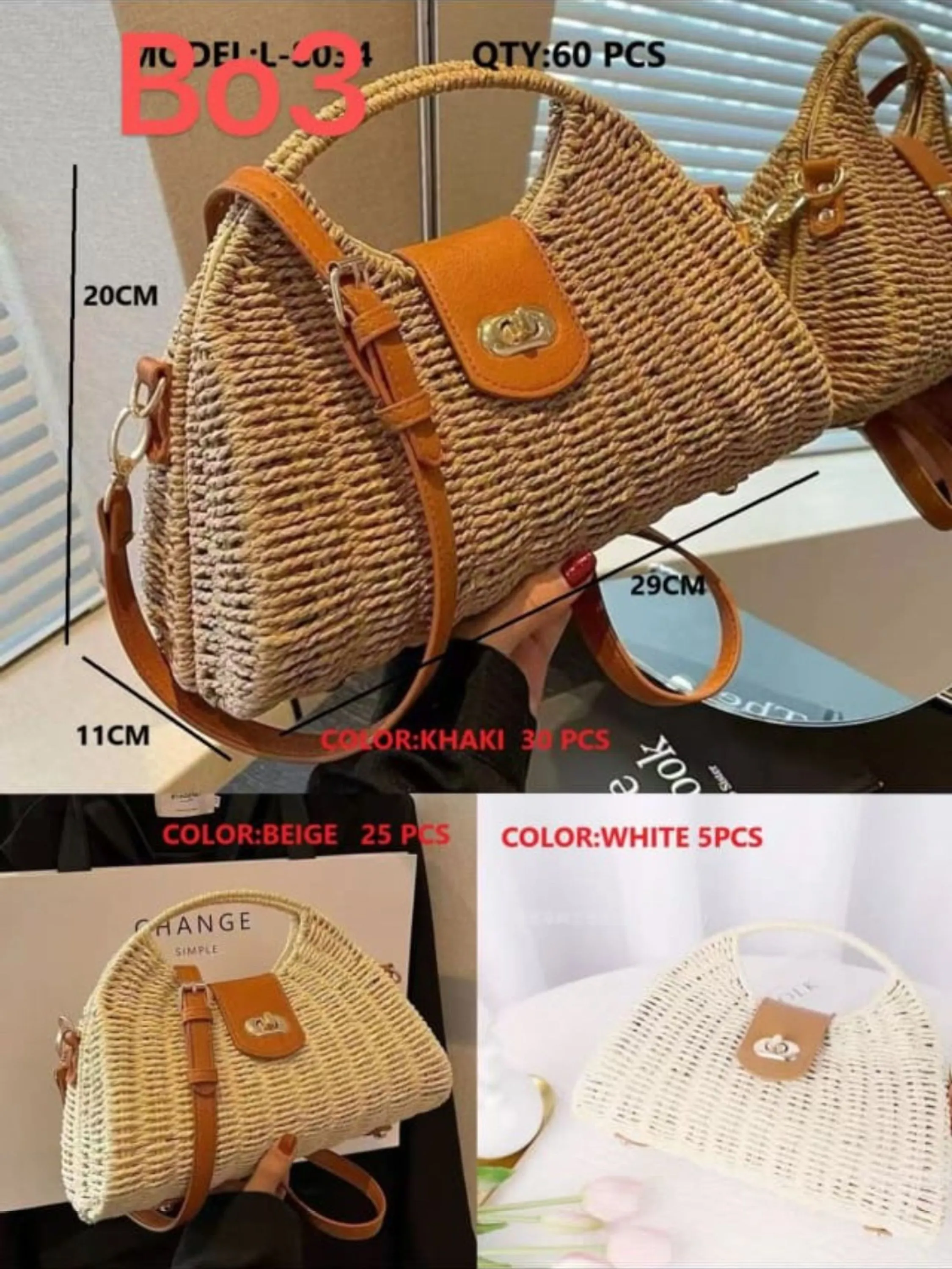 Bolsa de palha casual