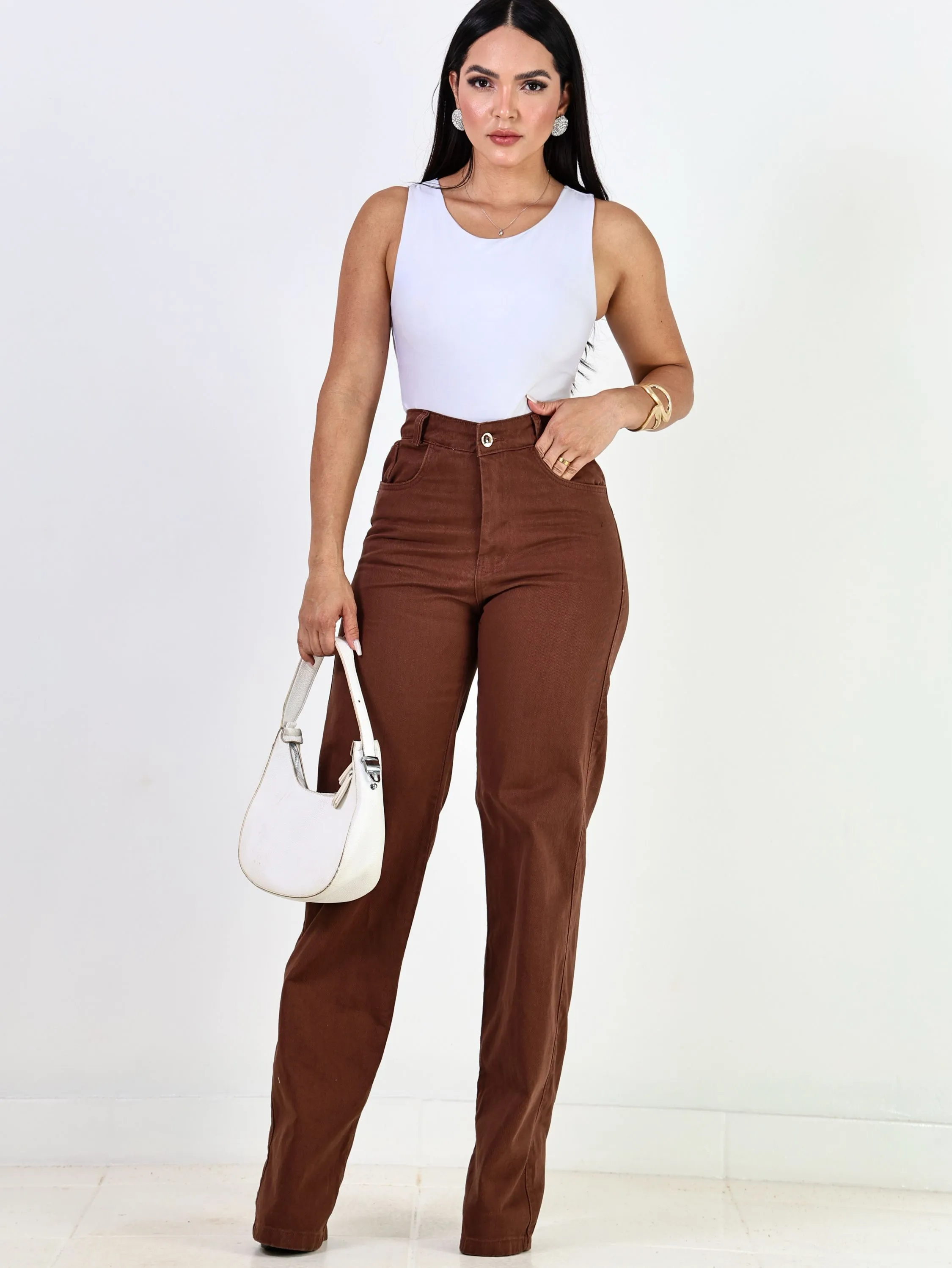 Wide Leg Marrom Collors