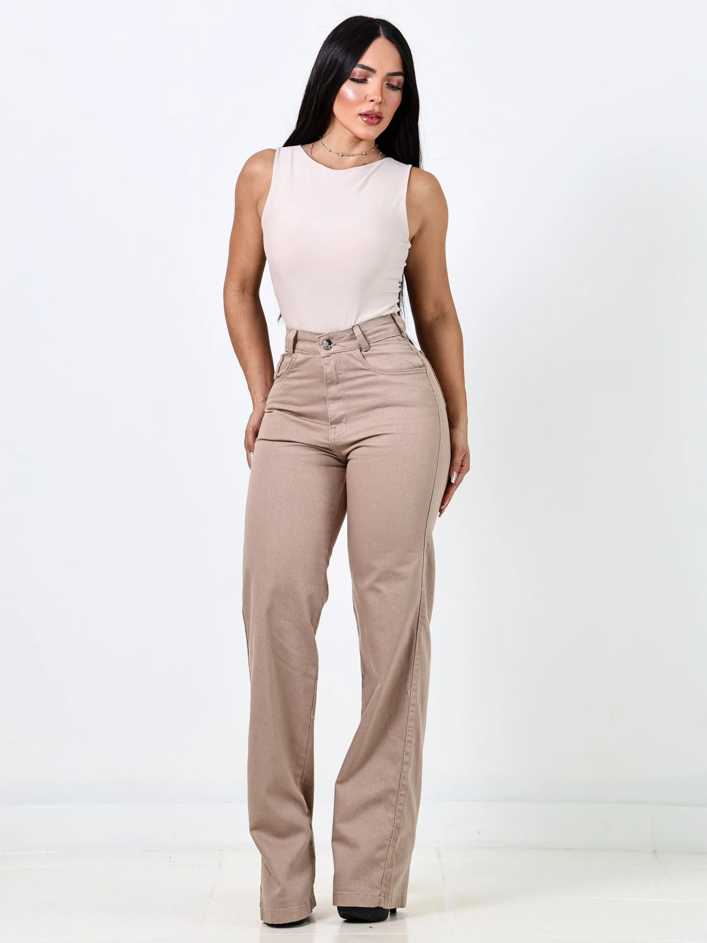 Wide Leg Bege Collors