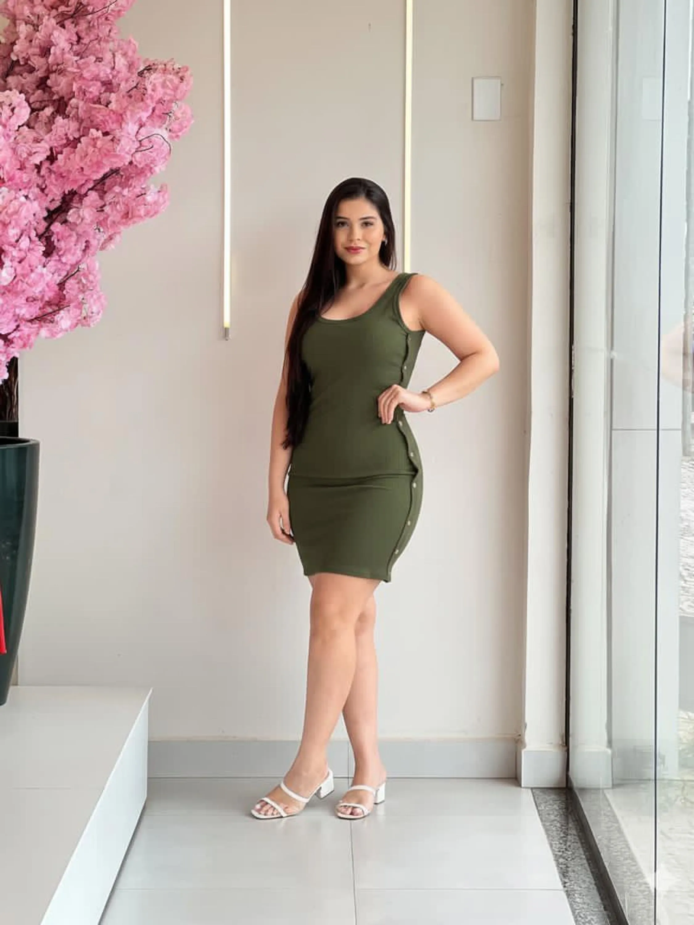 Vestido curto com Botões