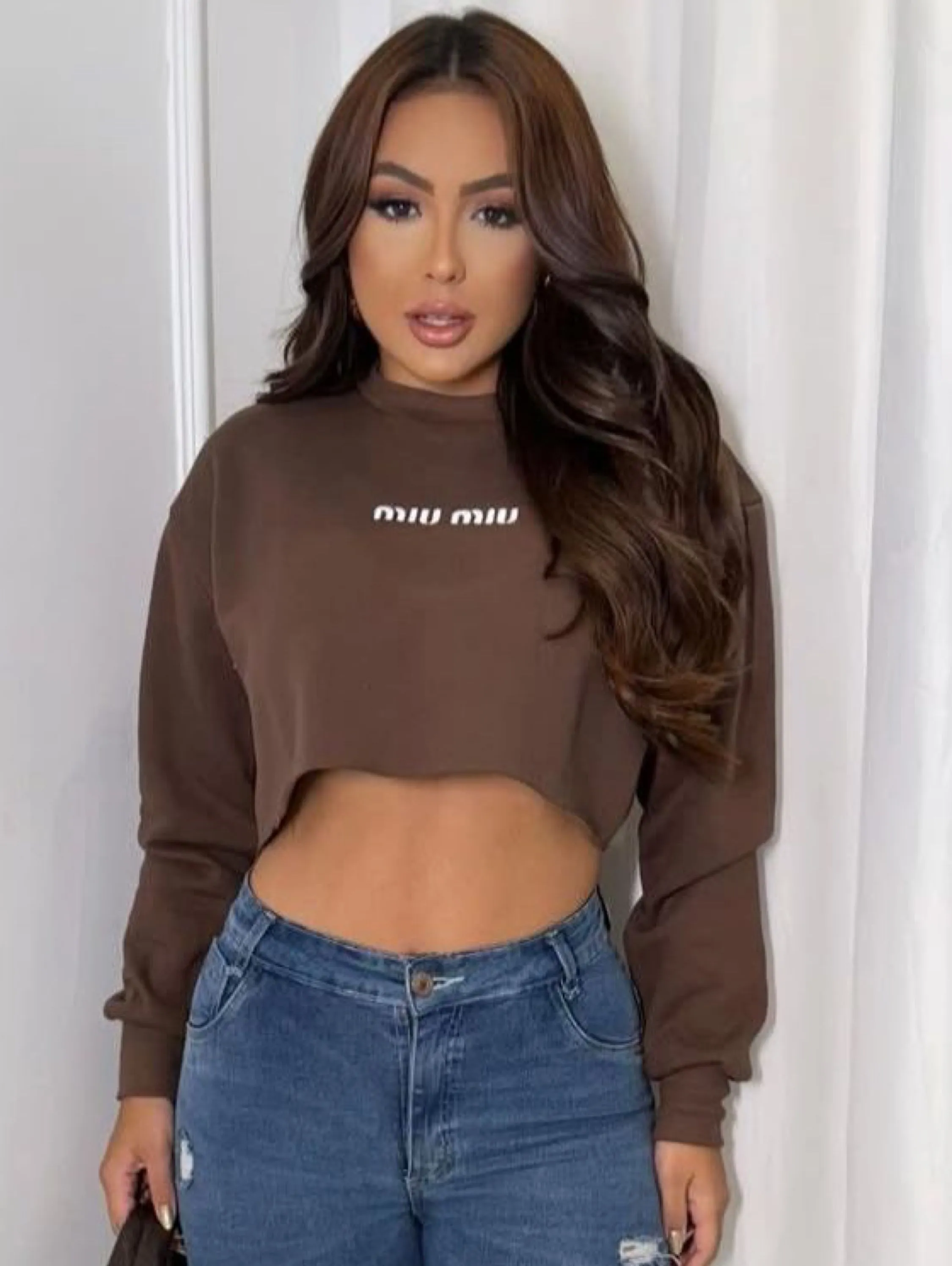Cropped moletom miumiu
