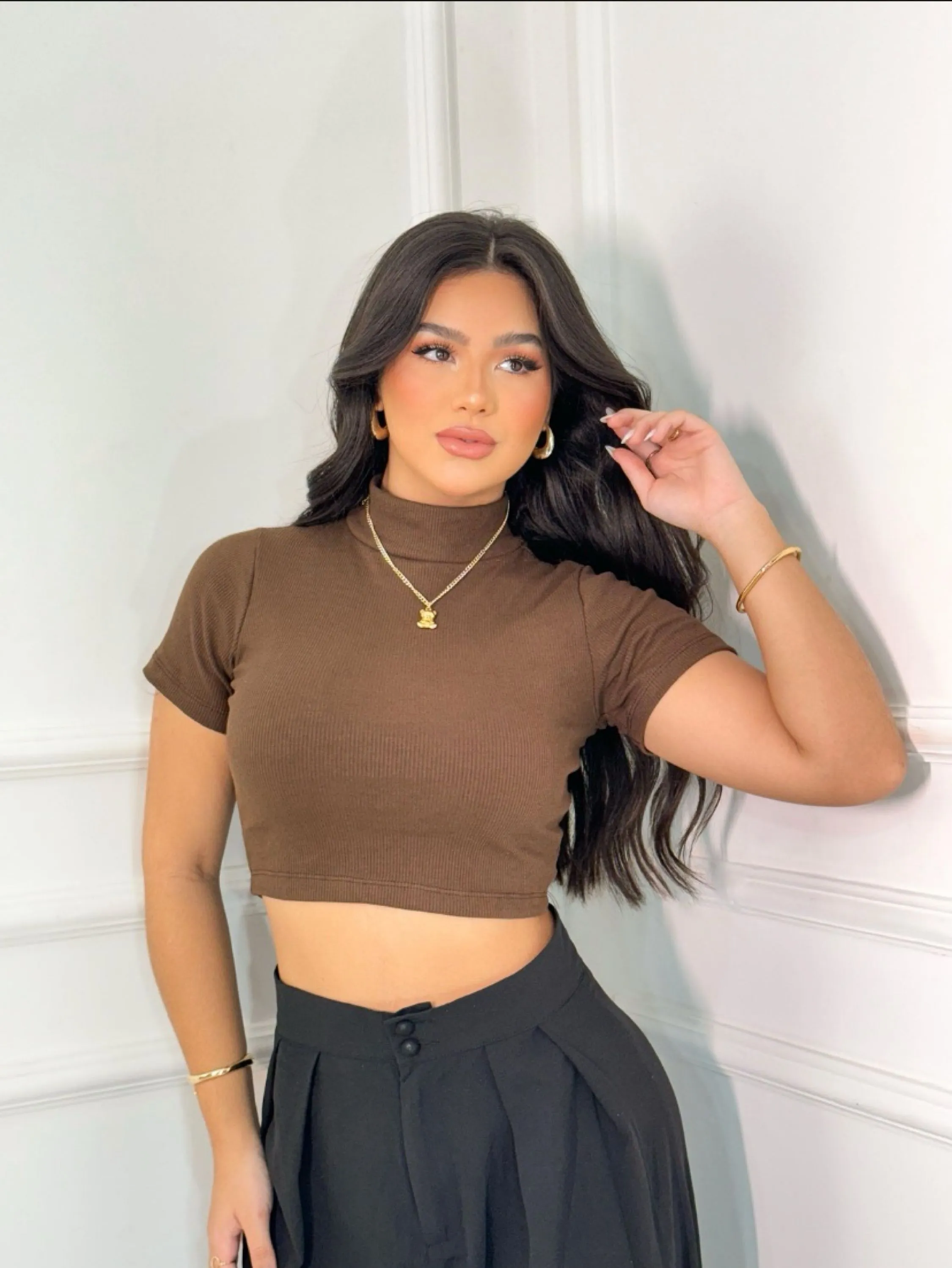 Cropped tecido ribana