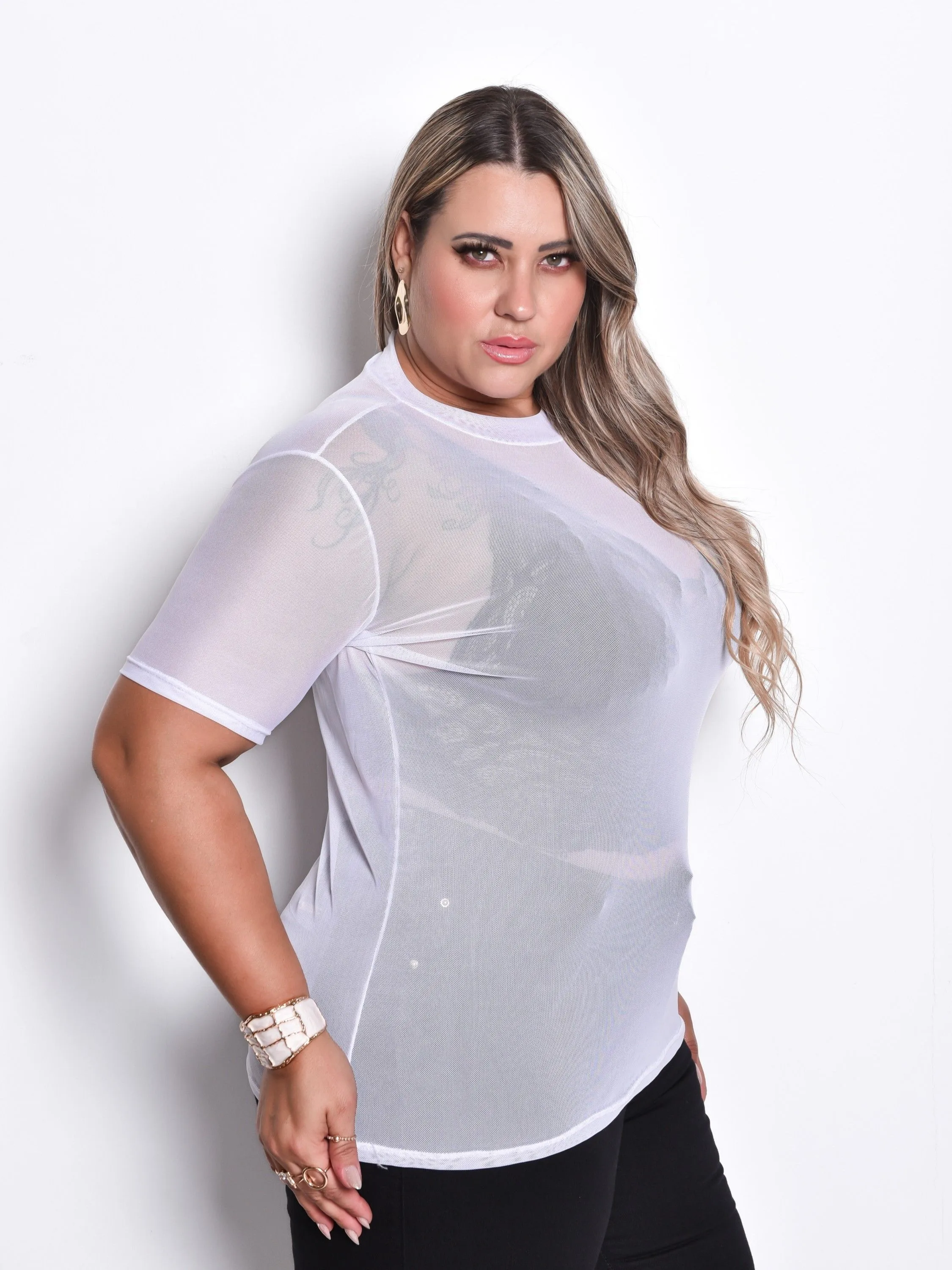 Camisão Tule Plus Size