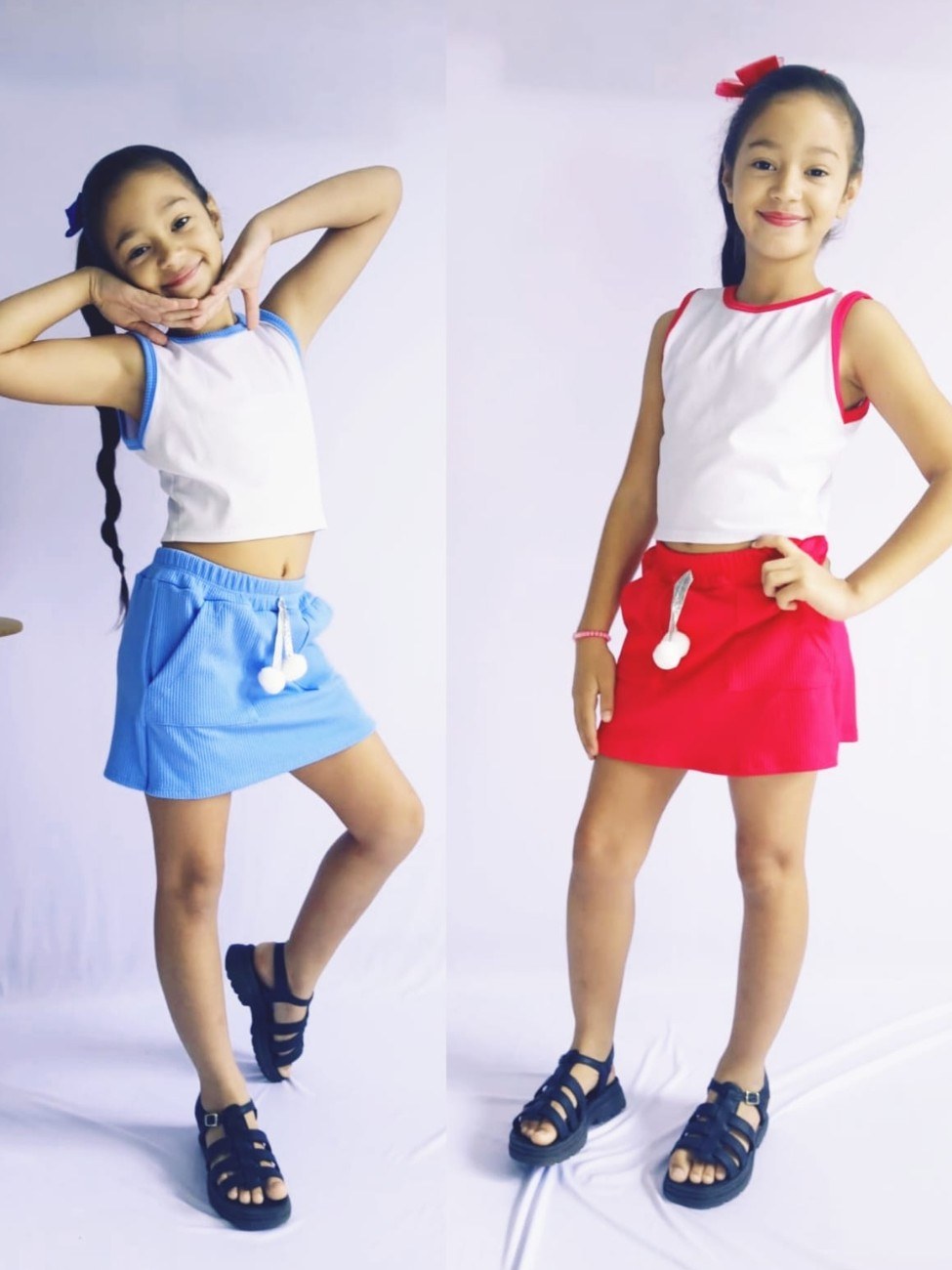 Conjunto Infantil e Juvenil Short Saia