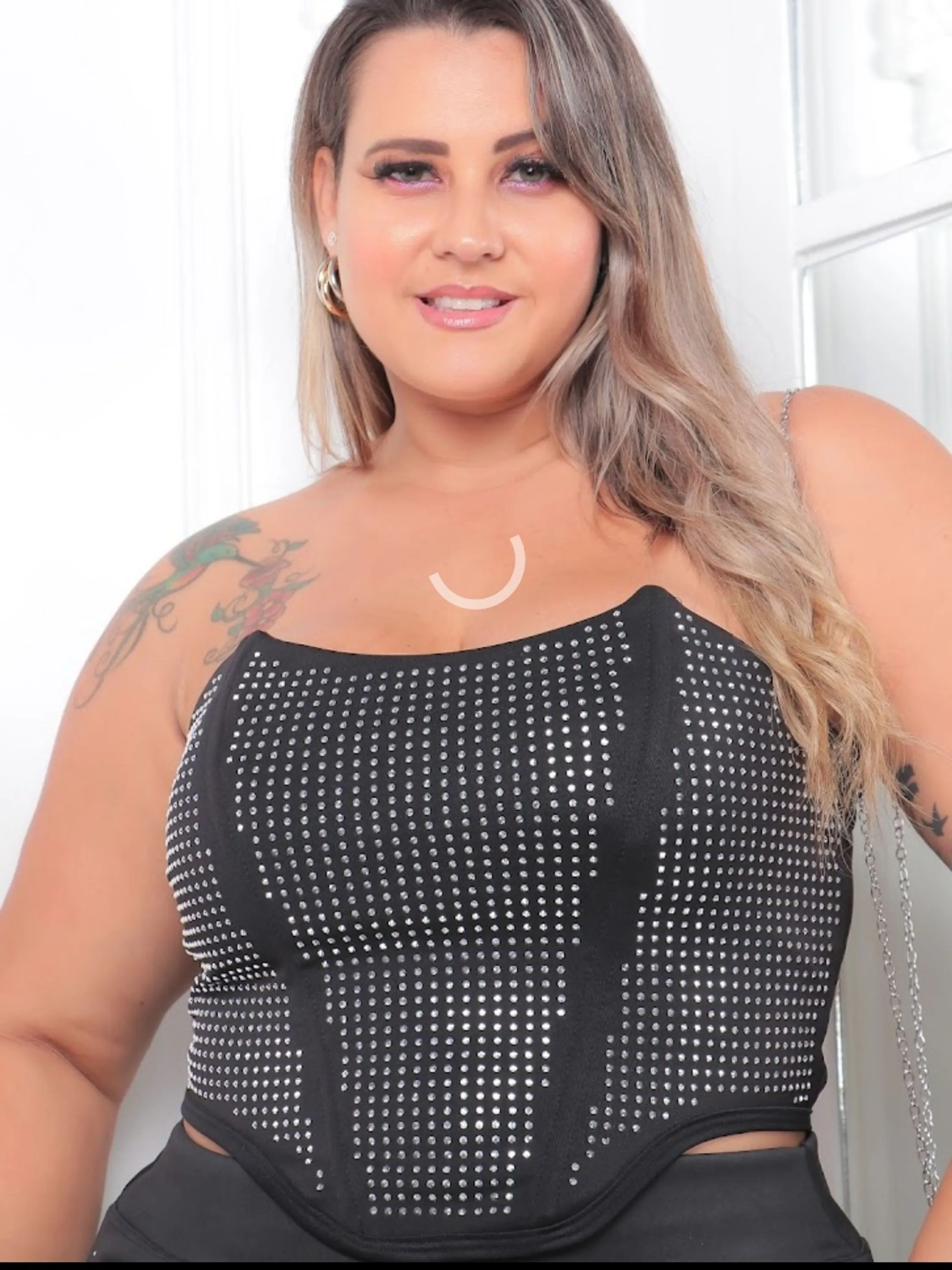 Corselet Com Pedraria Plus Size