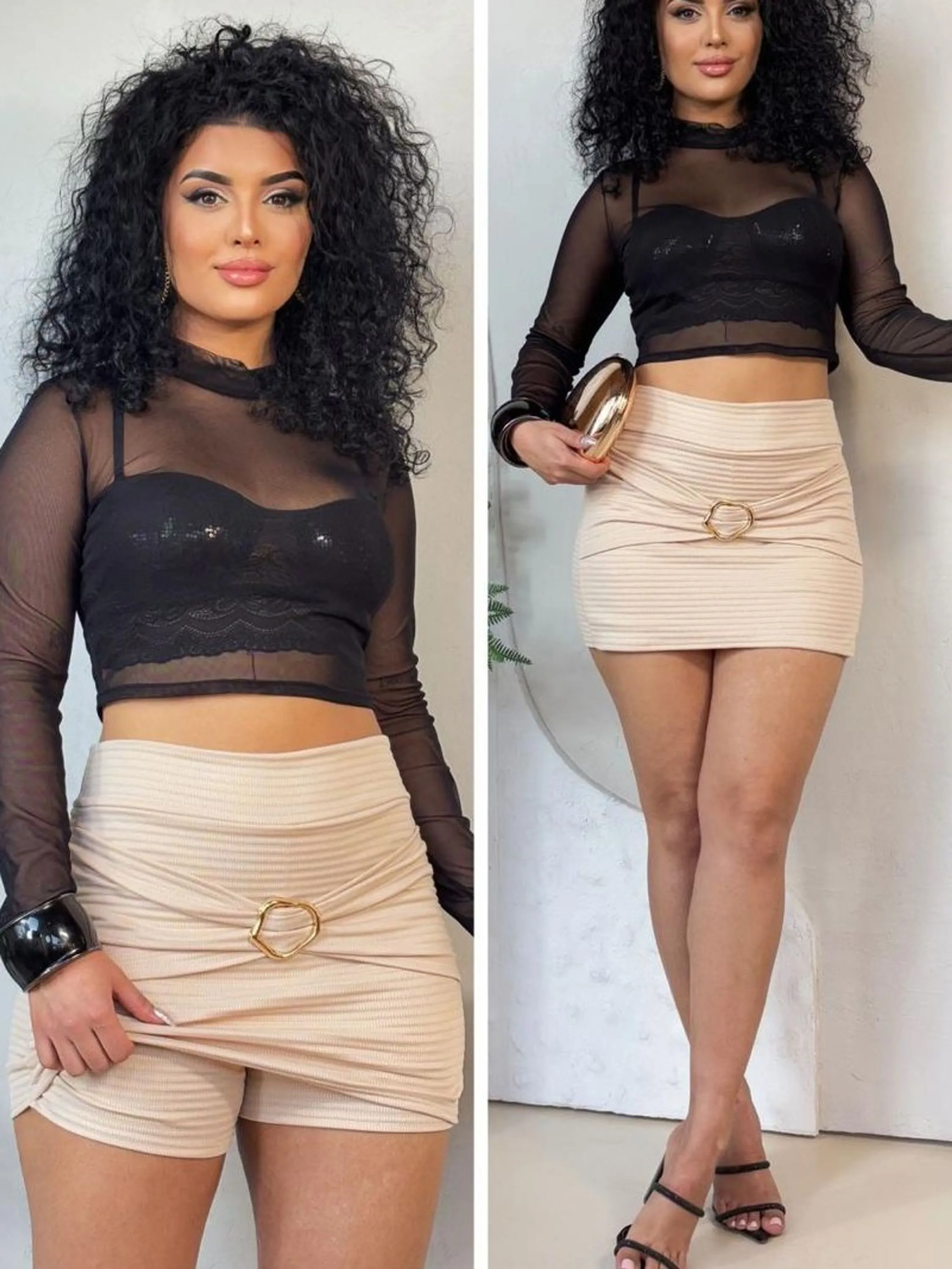 Short Saia Com Fivela