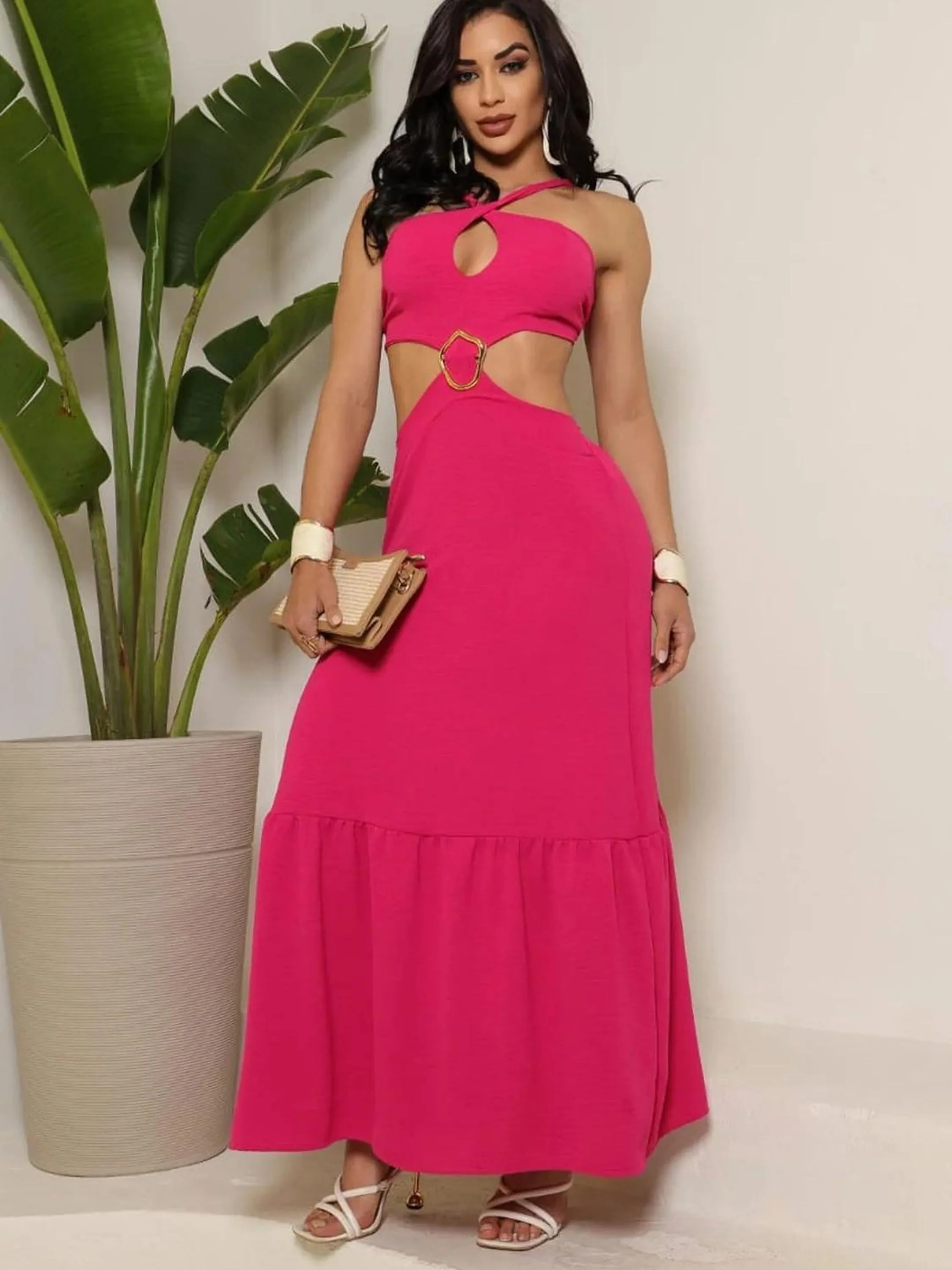 Vestido Com Fivela Duna