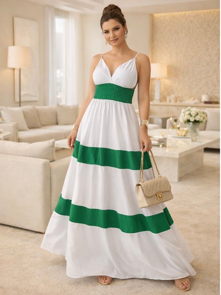 Vestido Longo com forro crepinho