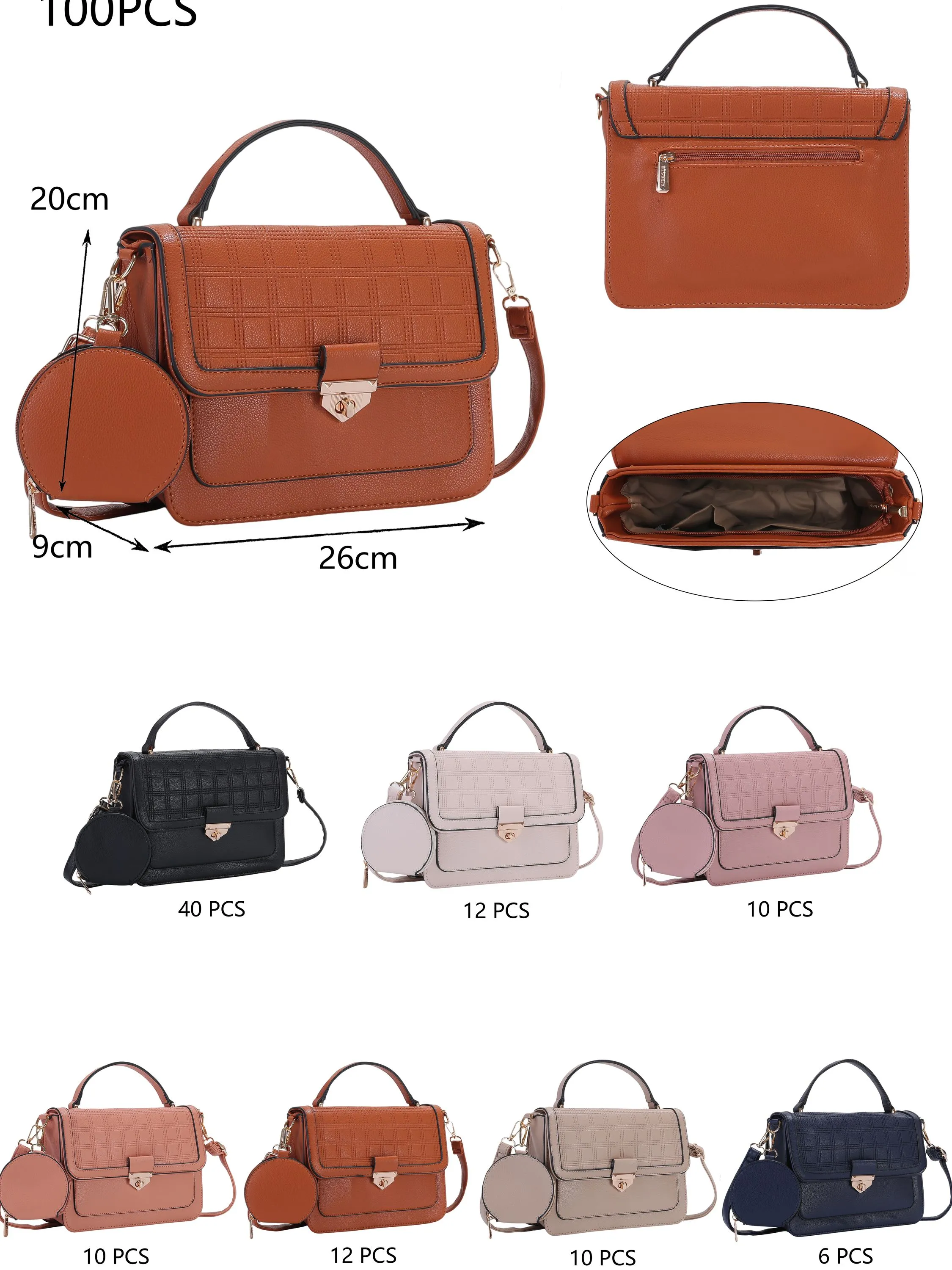 Bolsa feminina couro PU com carteirinha -DSKG39