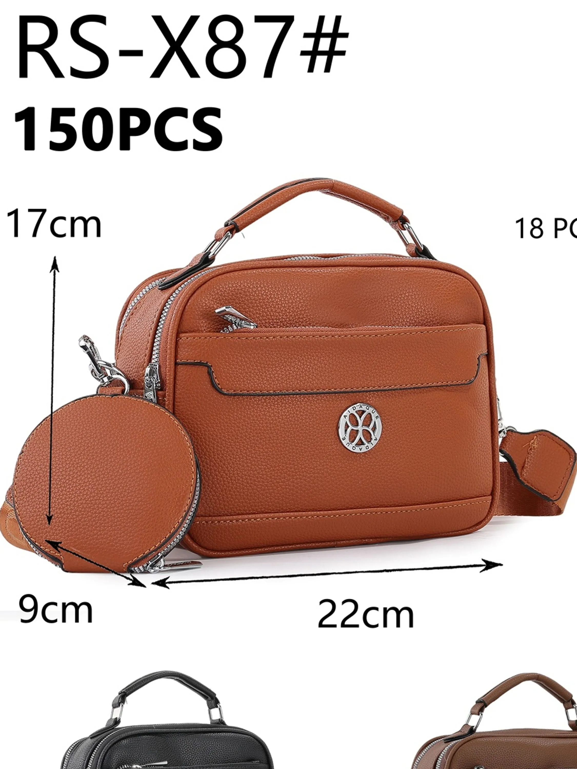 Bolsa feminina couro PU com carteirinha - RS-X87