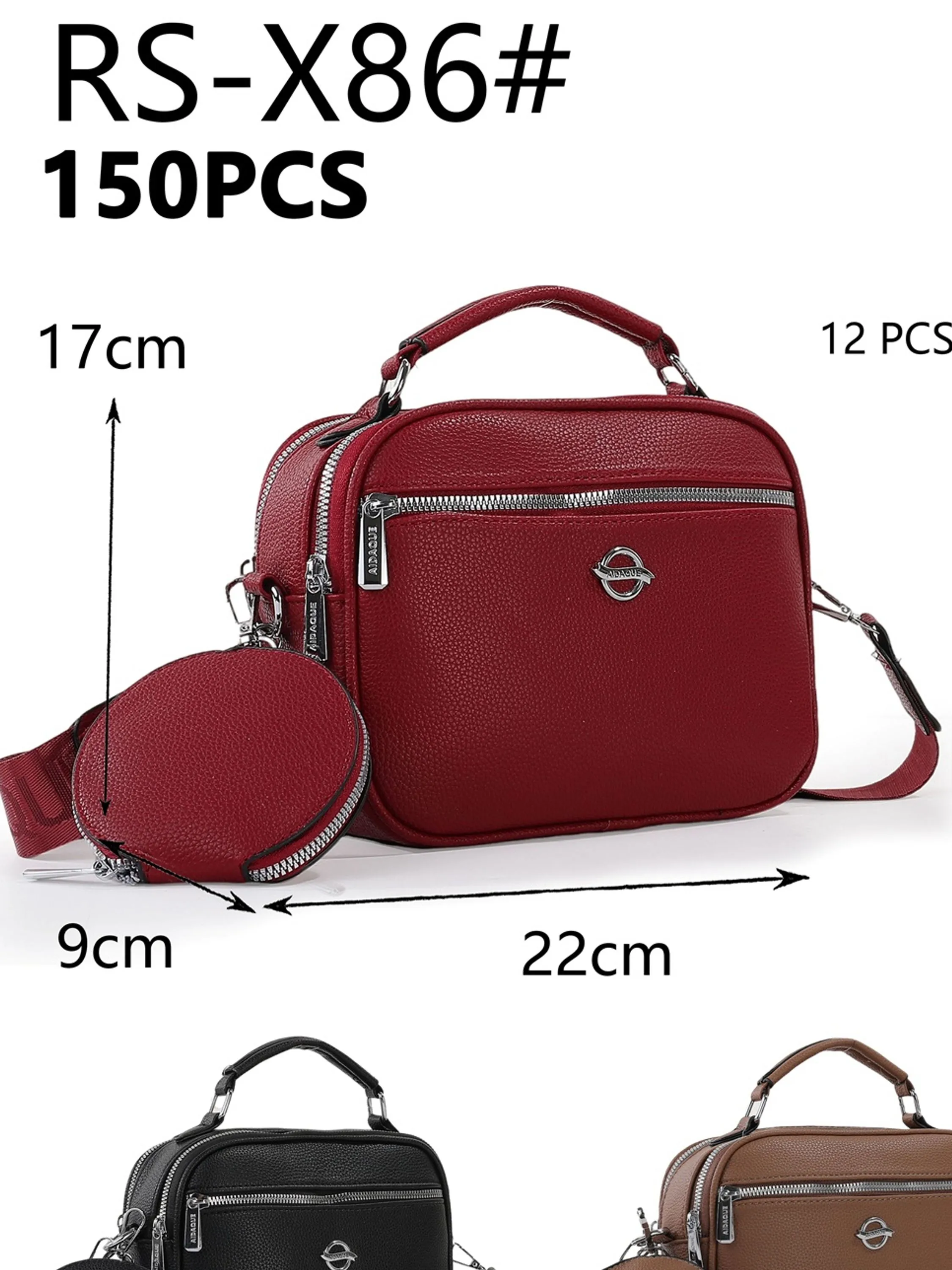 Bolsa feminina couro PU com carteirinha - RS-X86