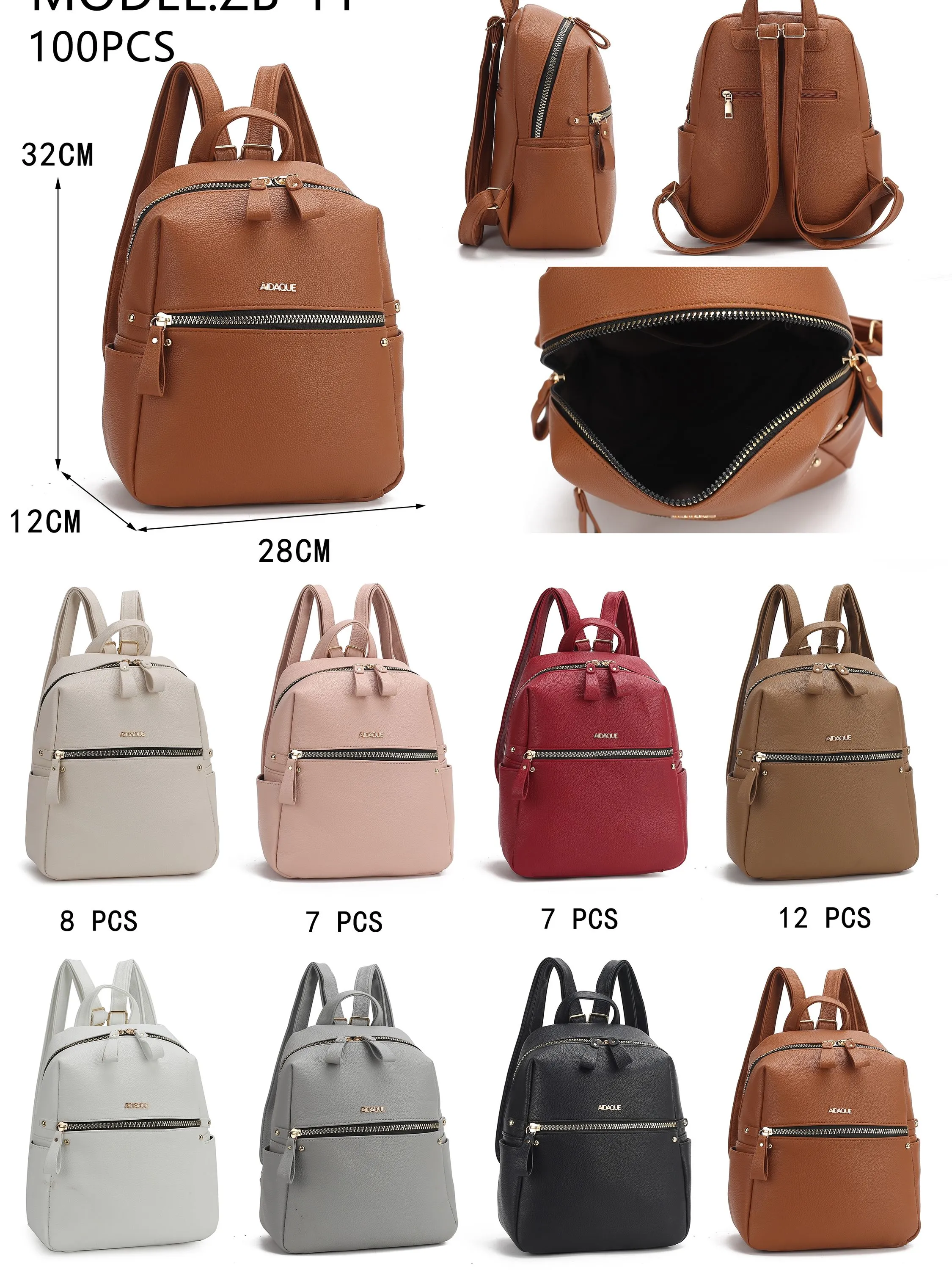 Mochila couro PU cód: ZB11