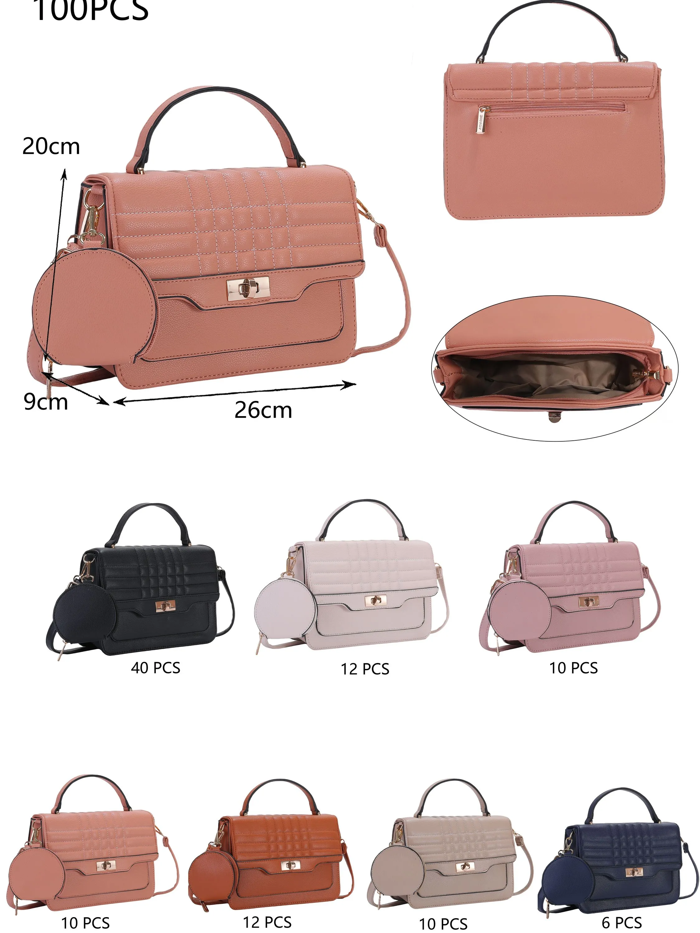 Bolsa feminina couro PU com carteirinha -DSKG41